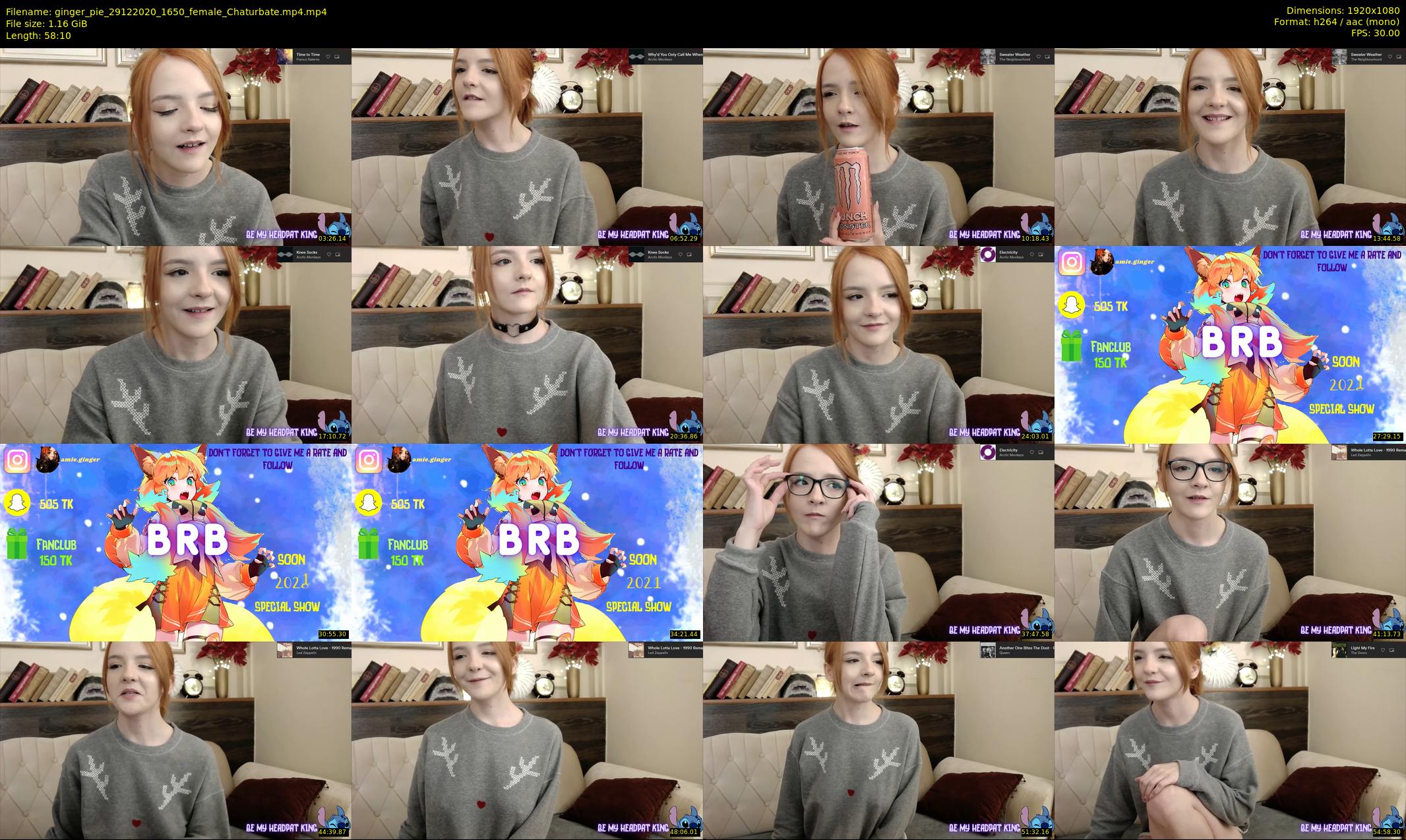 ginger_pie — 59 minute Chaturbate female cam show recording, 1080p, Dec 29, 2020
