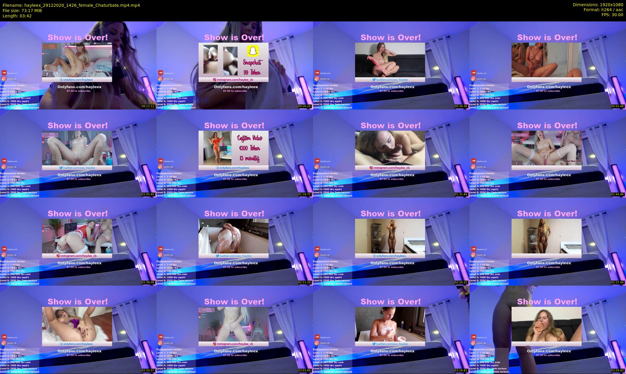 hayleex — 4 minute Chaturbate female cam show recording, 1080p, Dec 29, 2020