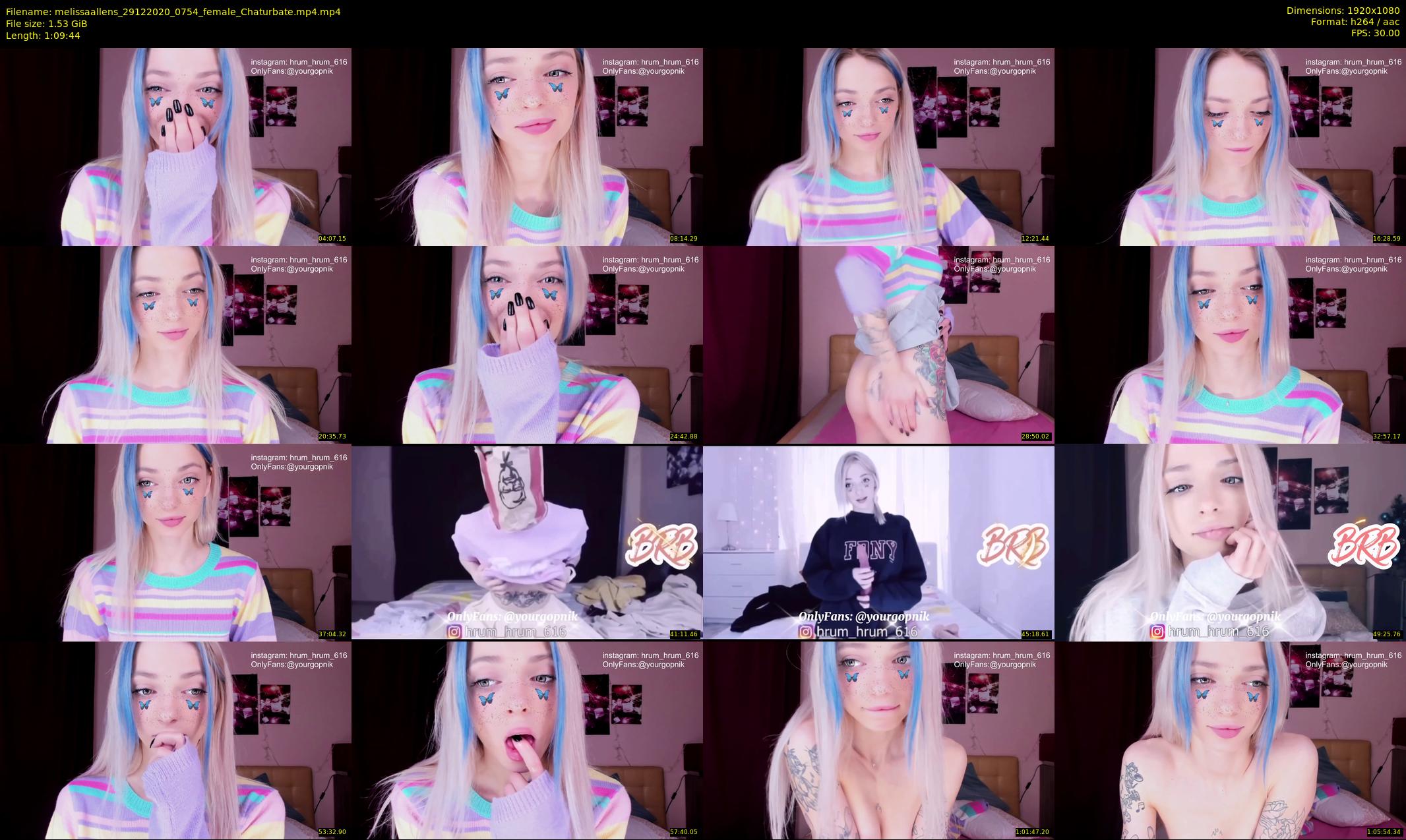 melissaallens — 70 minute Chaturbate female cam show recording, 1080p, Dec 29, 2020