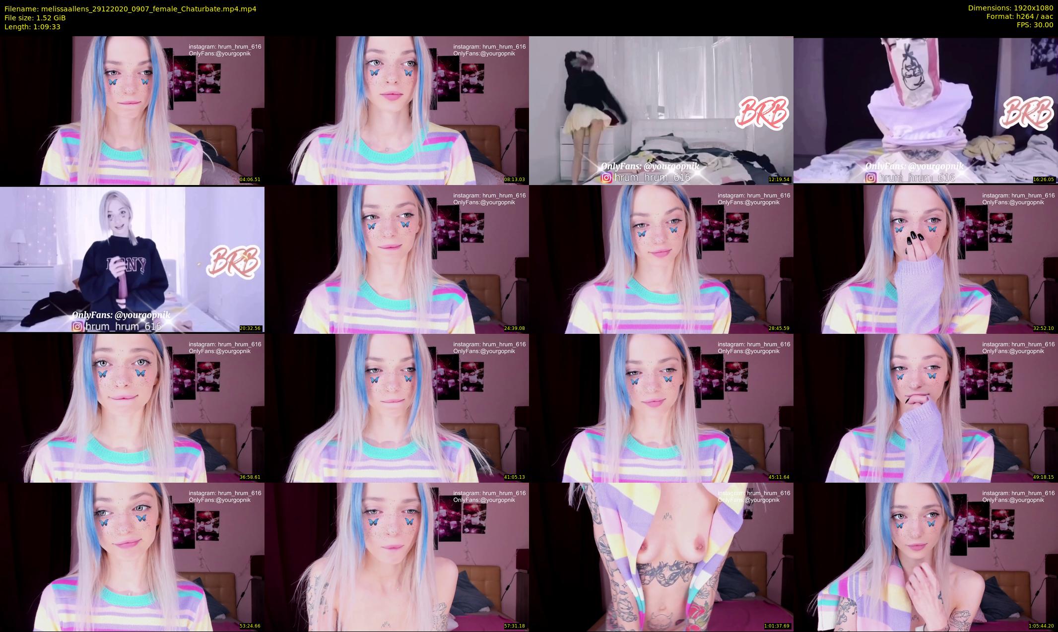 melissaallens — 70 minute Chaturbate female cam show recording, 1080p, Dec 29, 2020