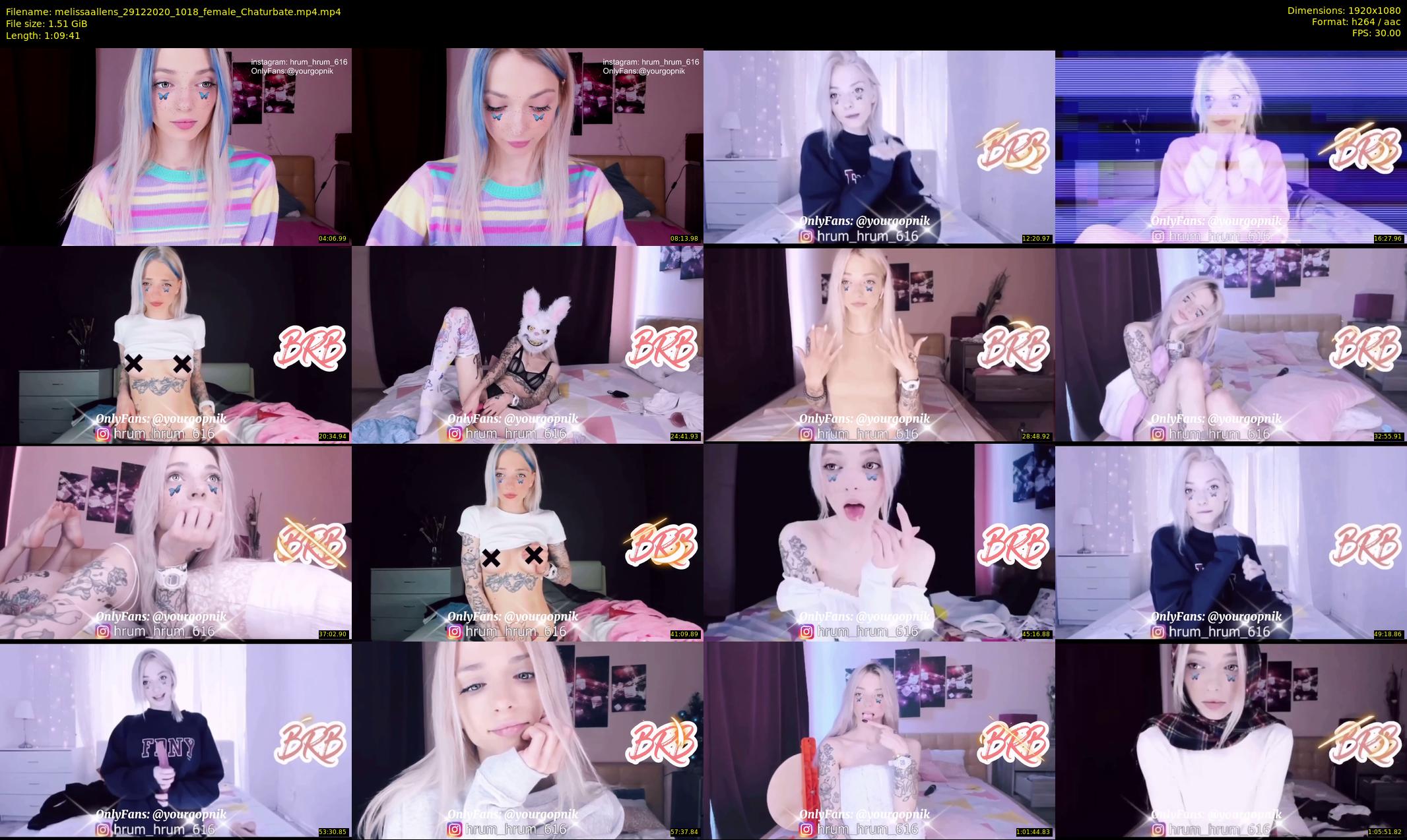melissaallens — 70 minute Chaturbate female cam show recording, 1080p, Dec 29, 2020