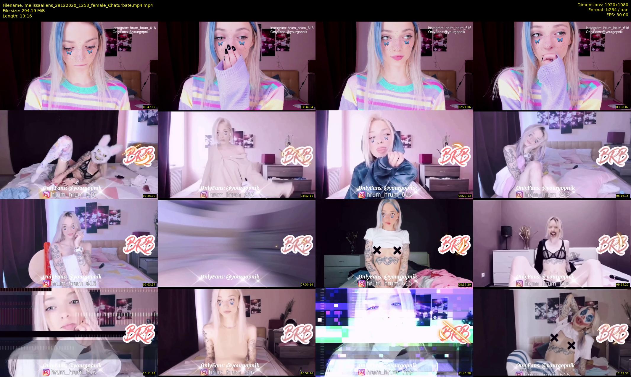 melissaallens — 14 minute Chaturbate female cam show recording, 1080p, Dec 29, 2020