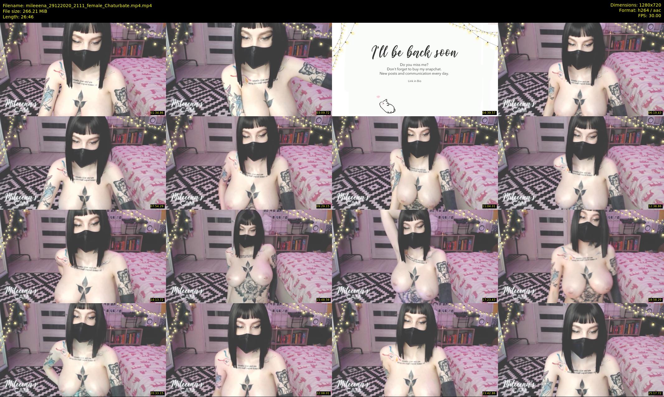 mileeena — 27 minute Chaturbate female cam show recording, 720p, Dec 29, 2020
