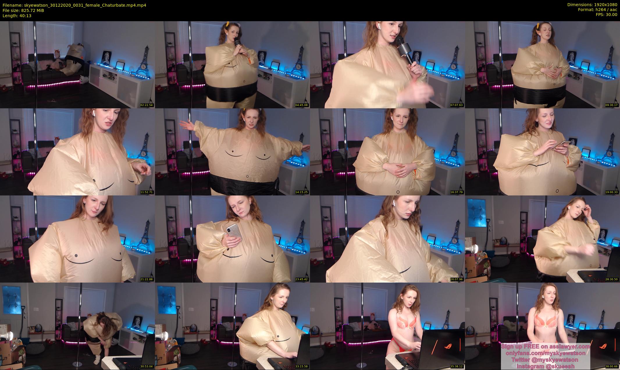 skyewatson — 41 minute Chaturbate female cam show recording, 1080p, Dec 30, 2020