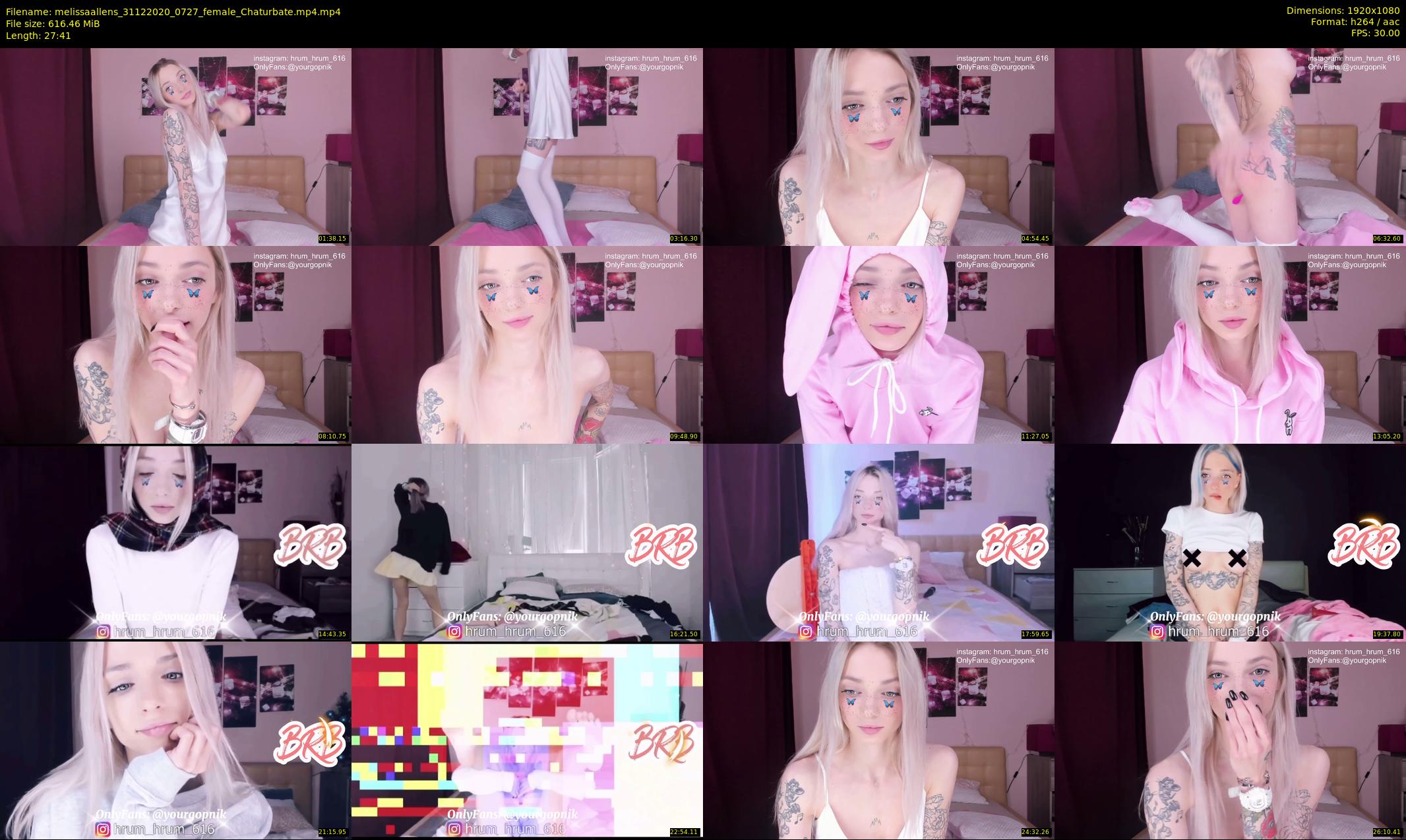 melissaallens — 28 minute Chaturbate female cam show recording, 1080p, Dec 31, 2020