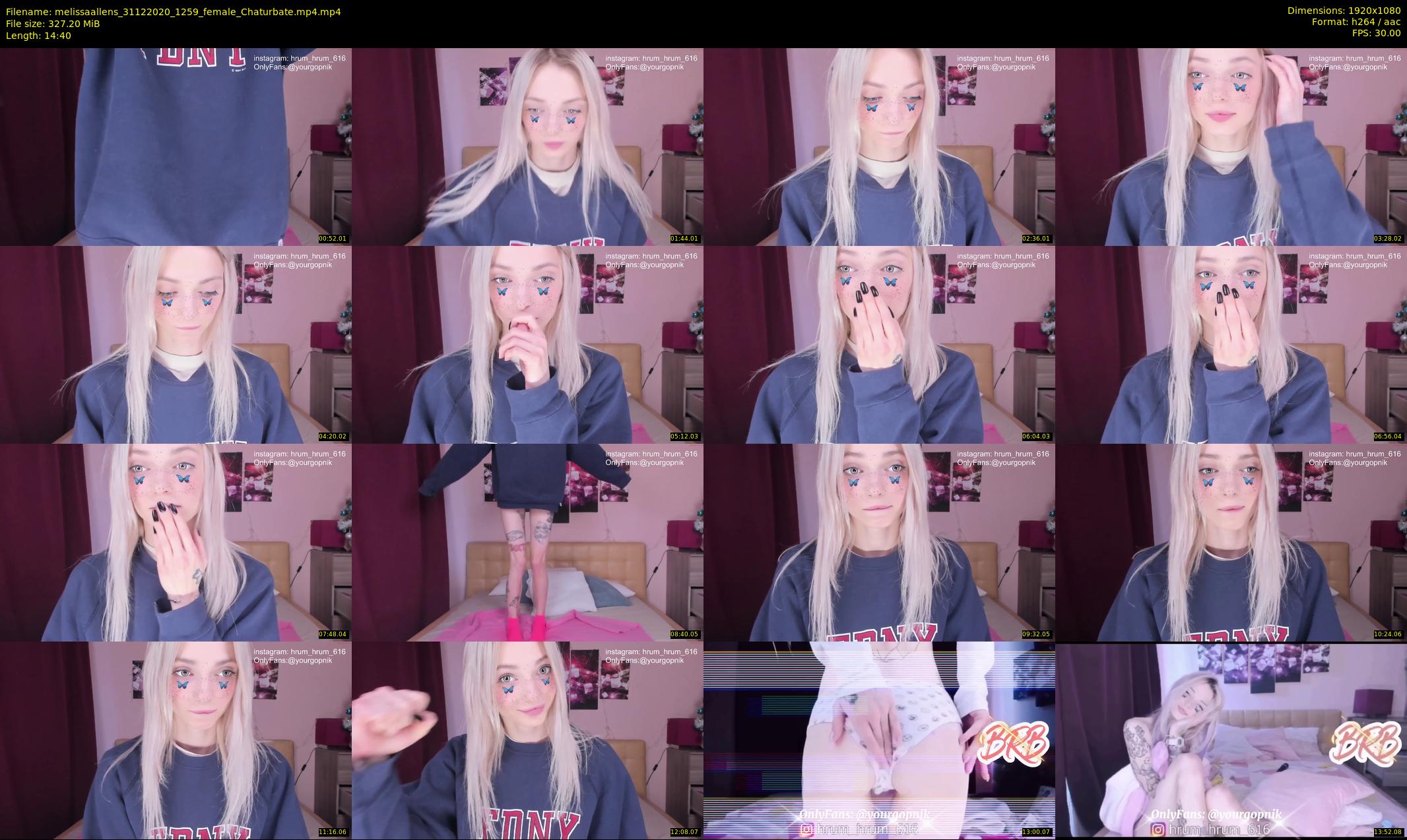 melissaallens — 15 minute Chaturbate female cam show recording, 1080p, Dec 31, 2020