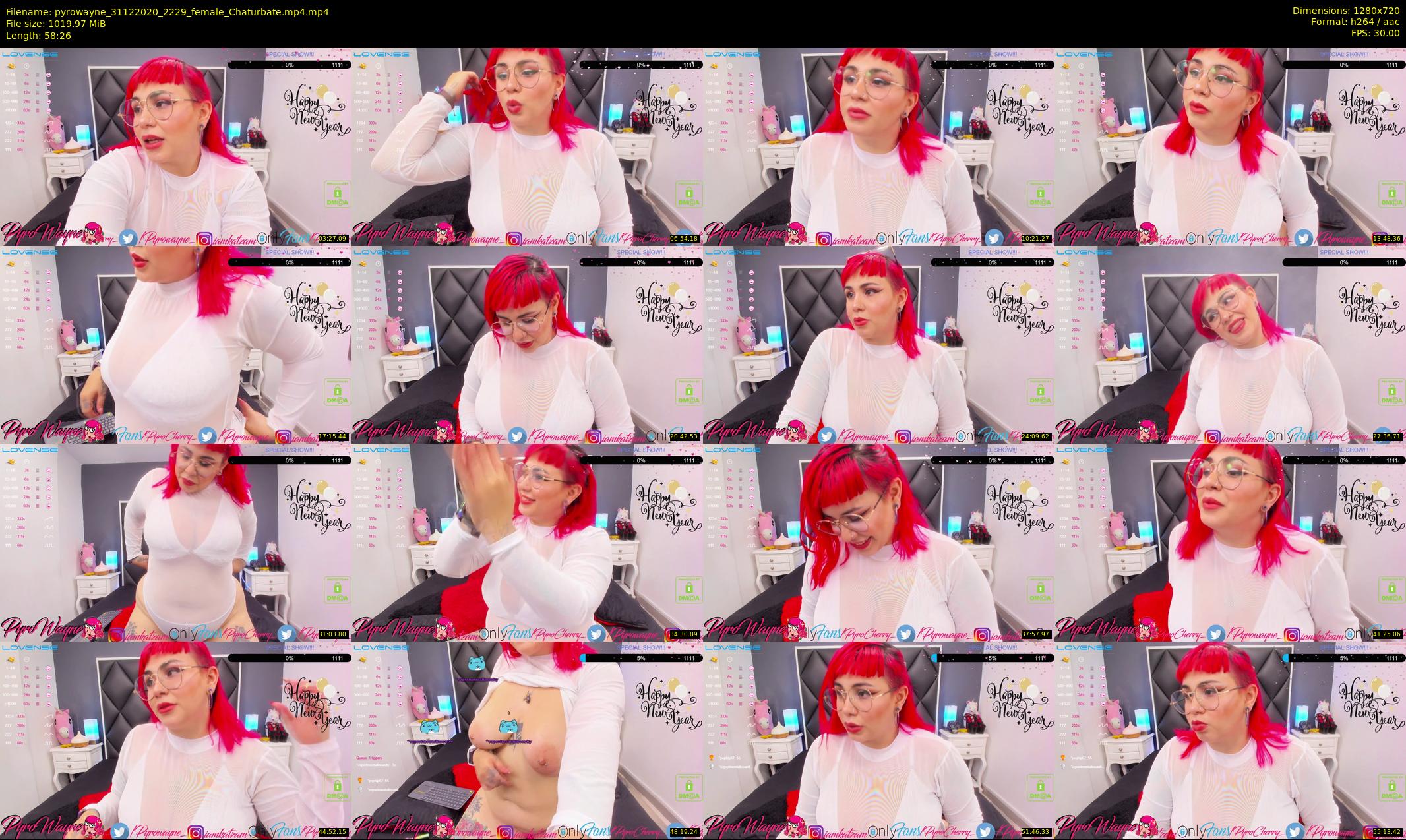 pyrowayne — 59 minute Chaturbate female cam show recording, 720p, Dec 31, 2020
