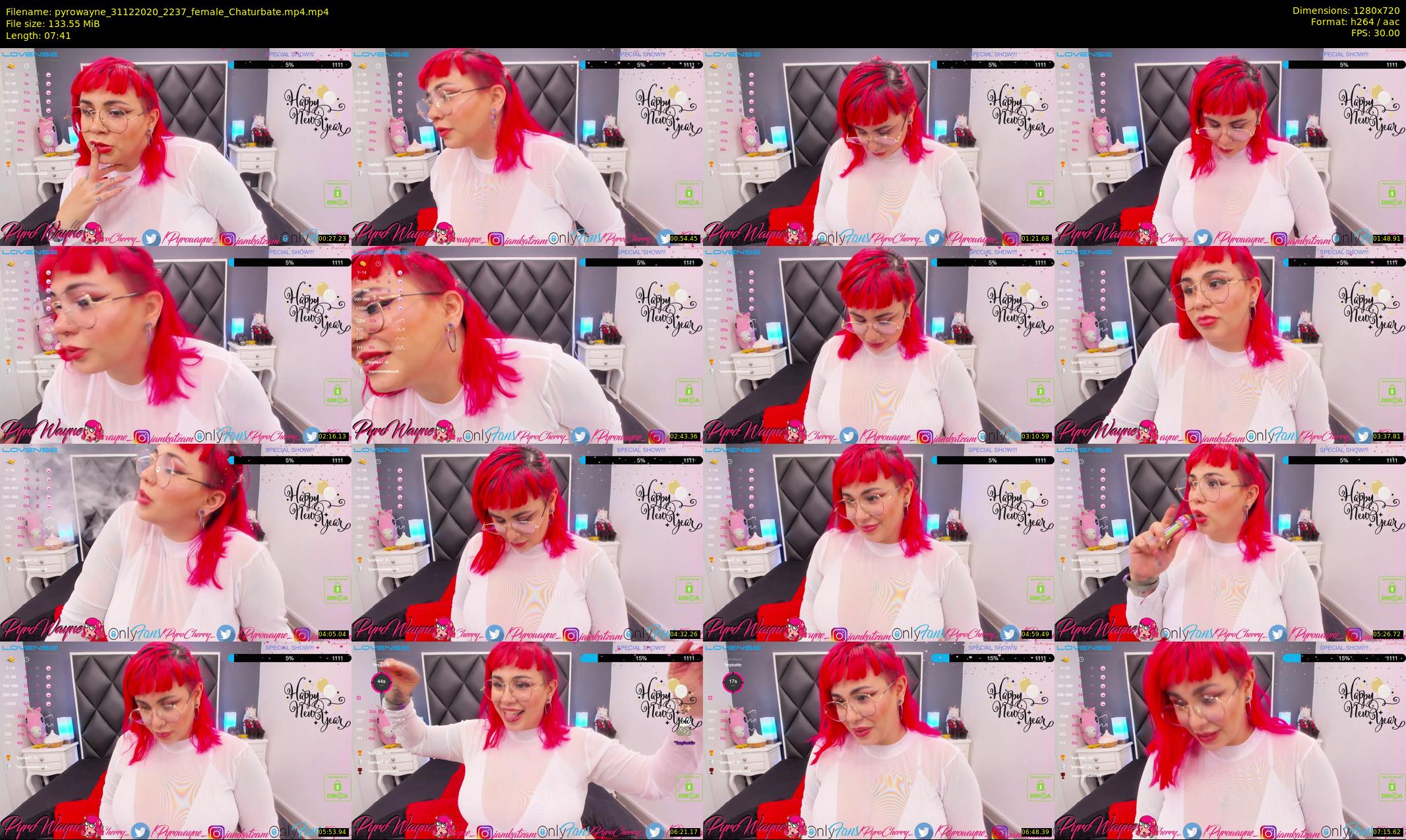 pyrowayne — 8 minute Chaturbate female cam show recording, 720p, Dec 31, 2020