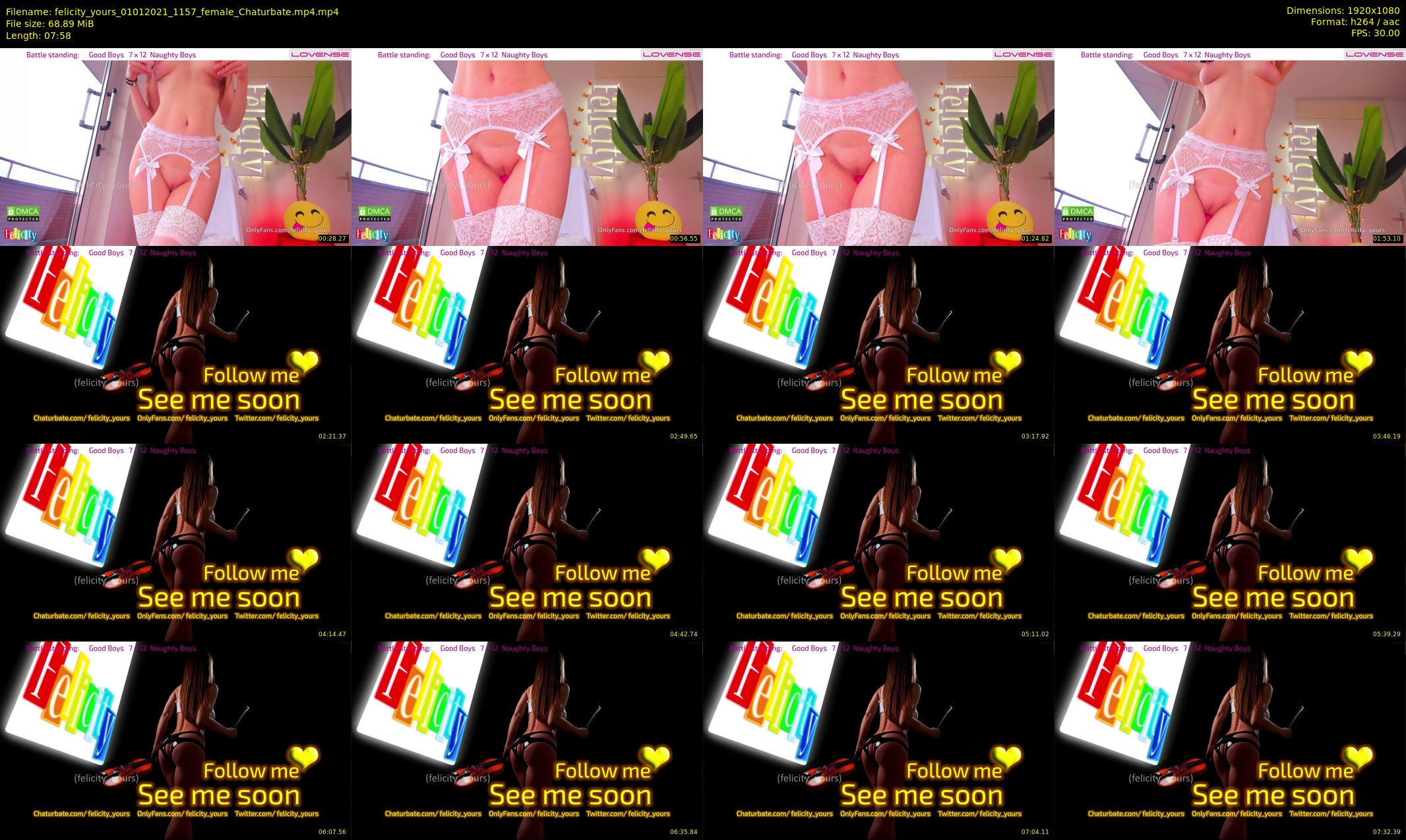 felicity_yours — 8 minute Chaturbate female cam show recording, 1080p, Jan 1, 2021