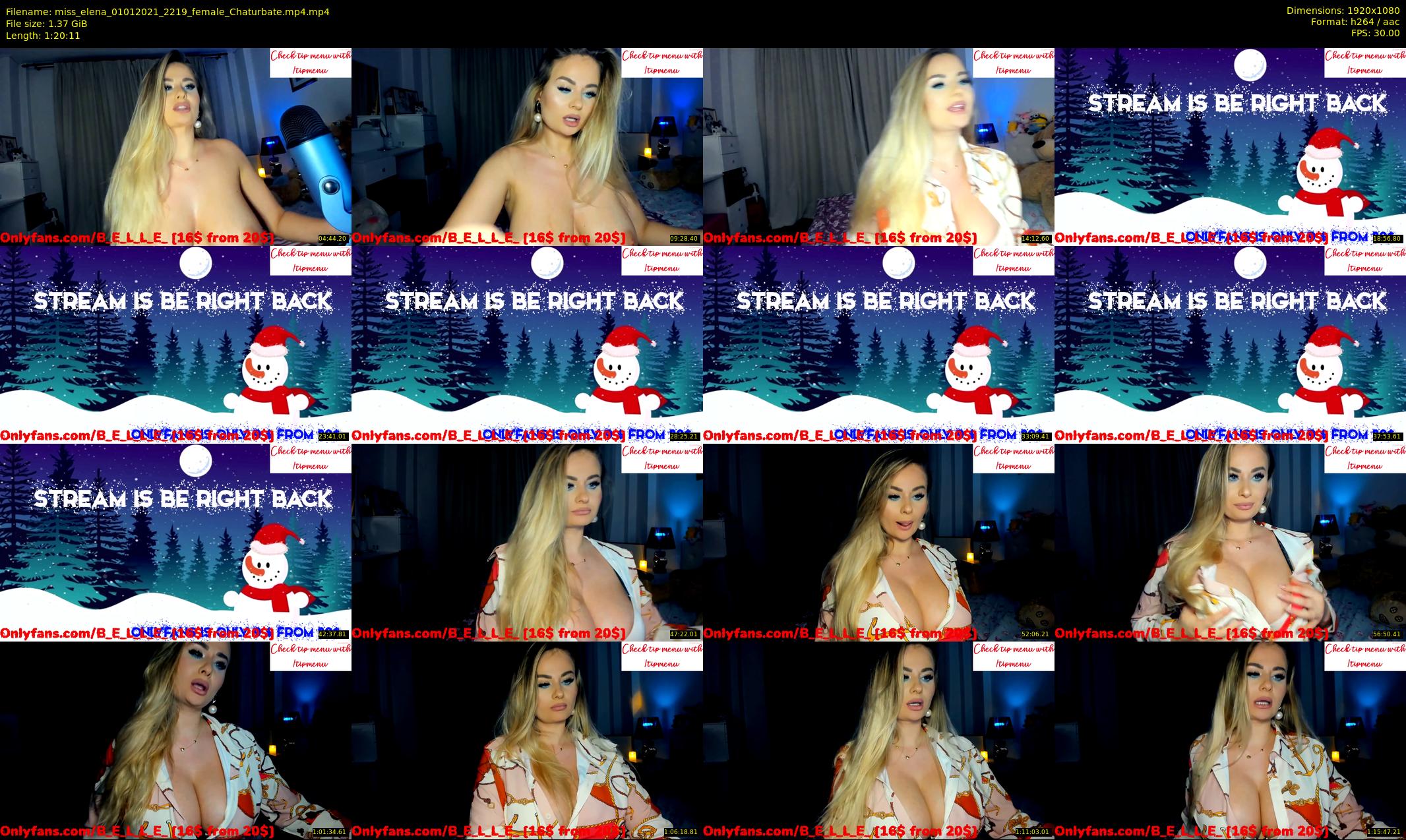 miss_elena — 81 minute Chaturbate female cam show recording, 1080p, Jan 1, 2021