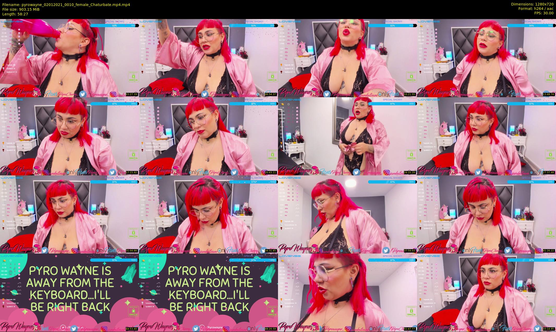 pyrowayne — 59 minute Chaturbate female cam show recording, 720p, Jan 2, 2021