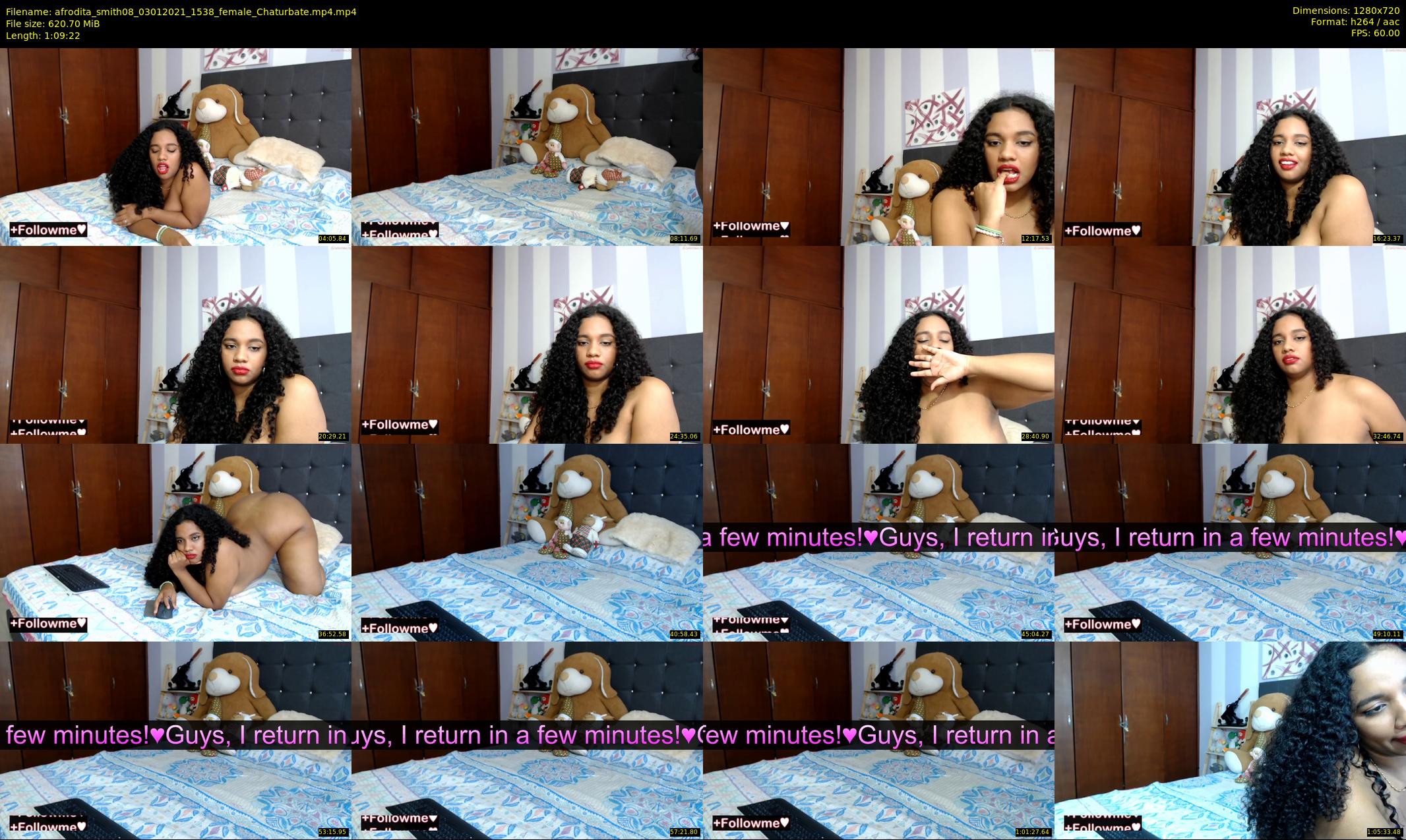 afrodita_smith08 — 70 minute Chaturbate female cam show recording, 720p, Jan 3, 2021