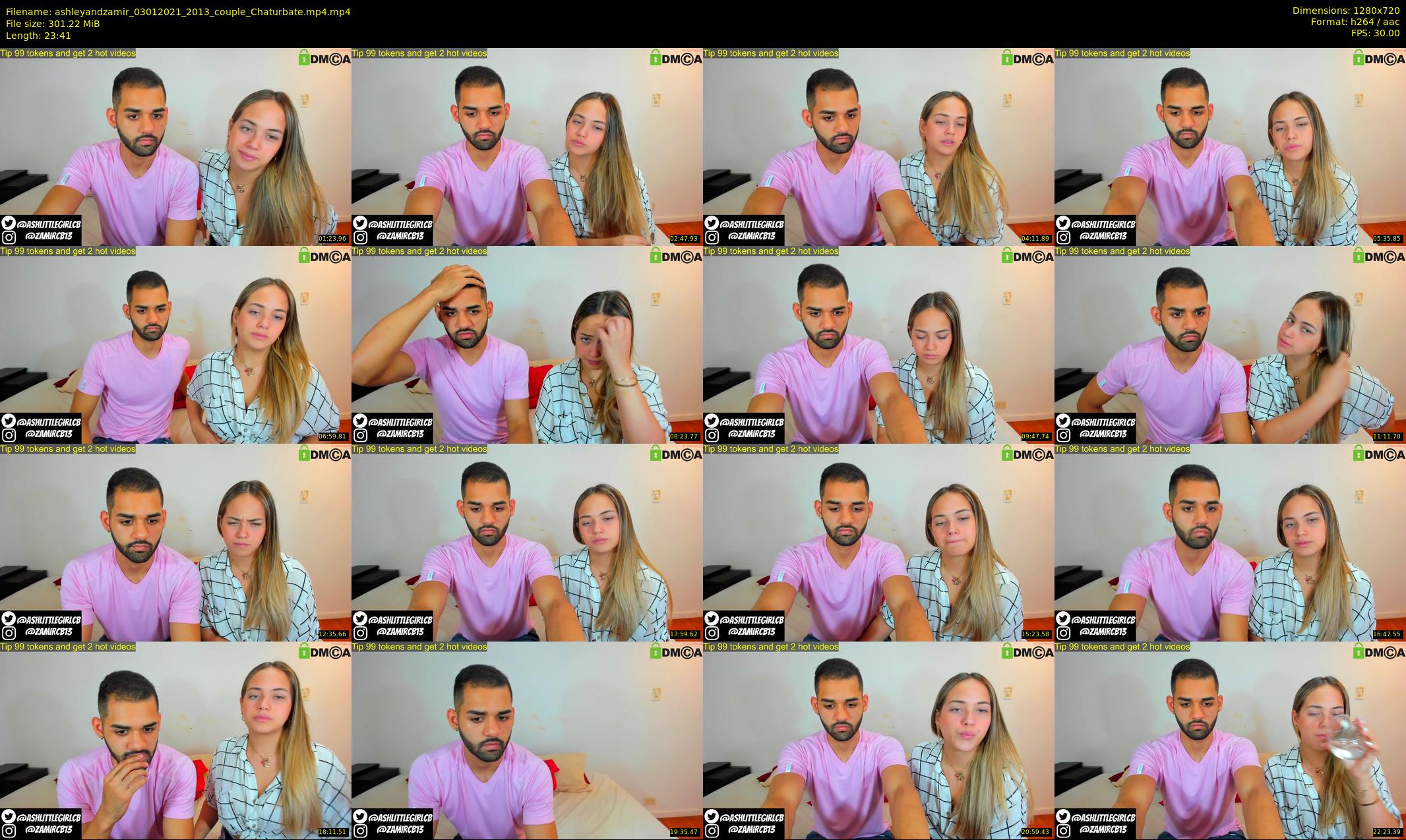 ashleyandzamir — 24 minute Chaturbate couple cam show recording, 720p, Jan 3, 2021