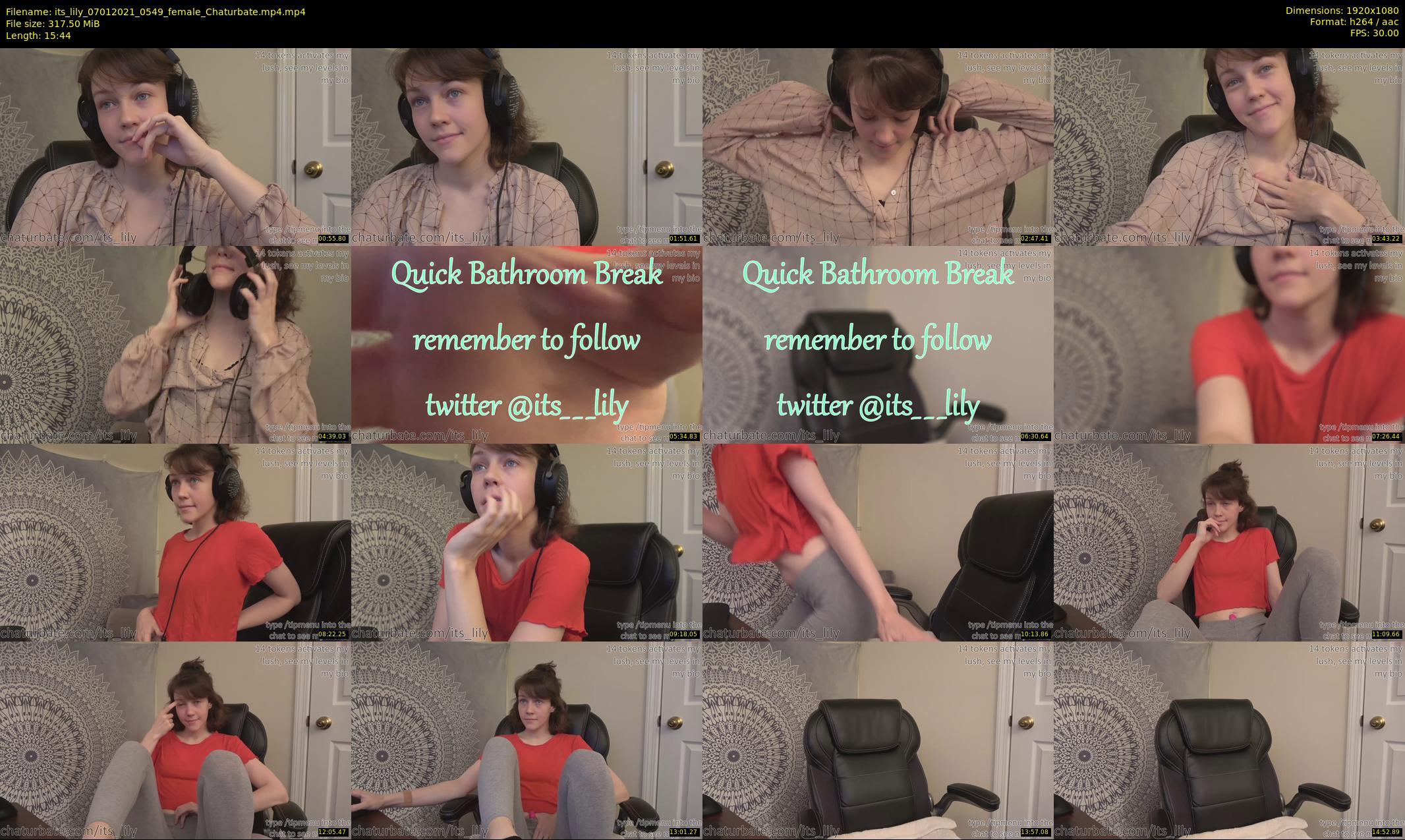 its_lily — 16 minute Chaturbate female cam show recording, 1080p, Jan 7, 2021