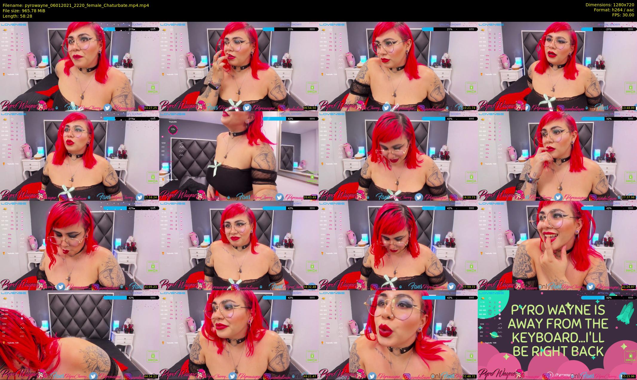 pyrowayne — 59 minute Chaturbate female cam show recording, 720p, Jan 6, 2021