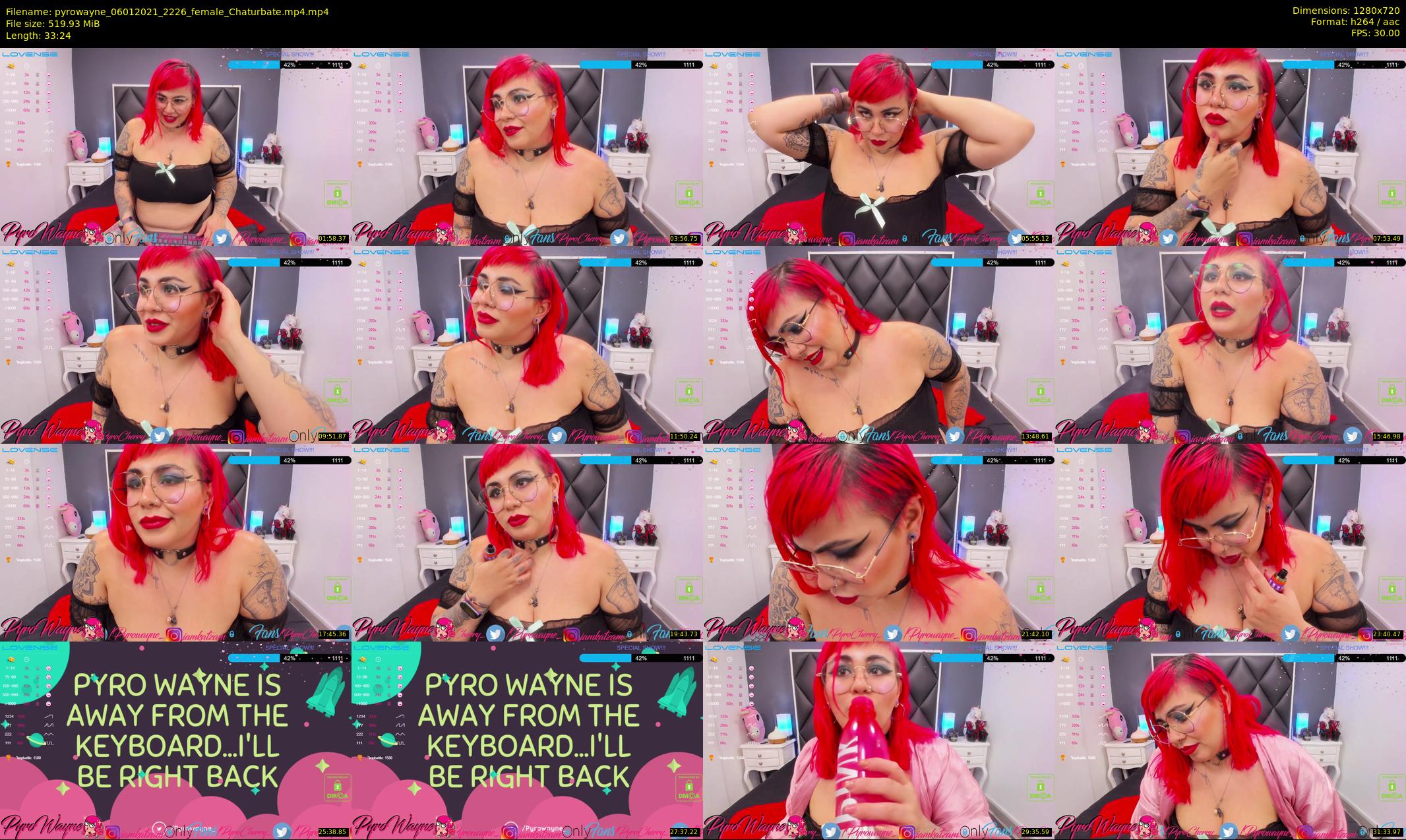 pyrowayne — 34 minute Chaturbate female cam show recording, 720p, Jan 6, 2021