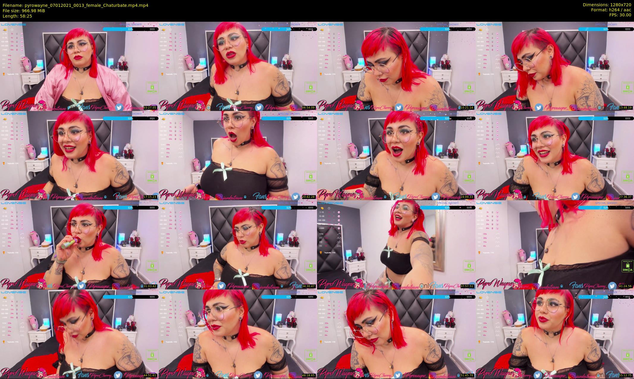 pyrowayne — 59 minute Chaturbate female cam show recording, 720p, Jan 7, 2021