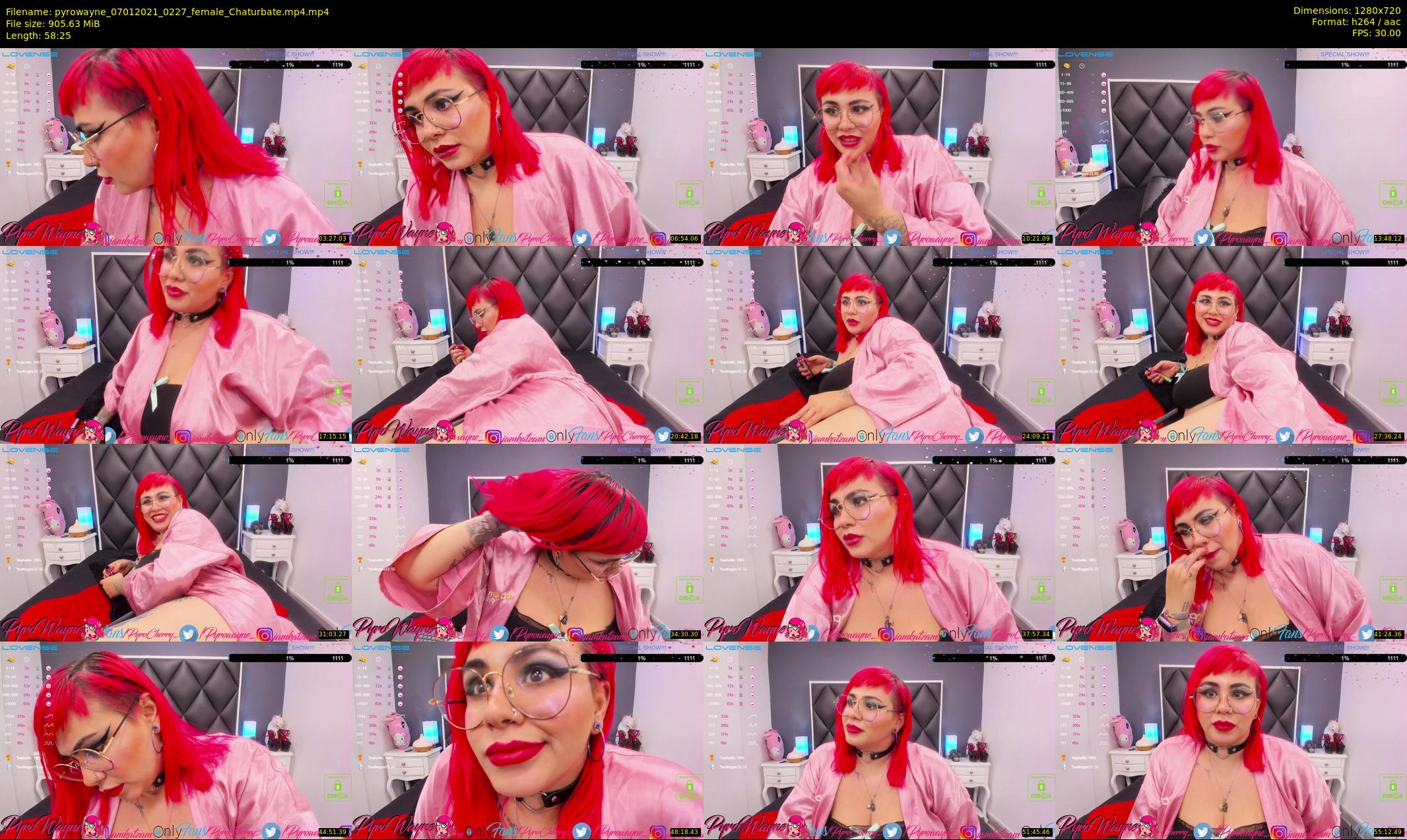 pyrowayne — 59 minute Chaturbate female cam show recording, 720p, Jan 7, 2021
