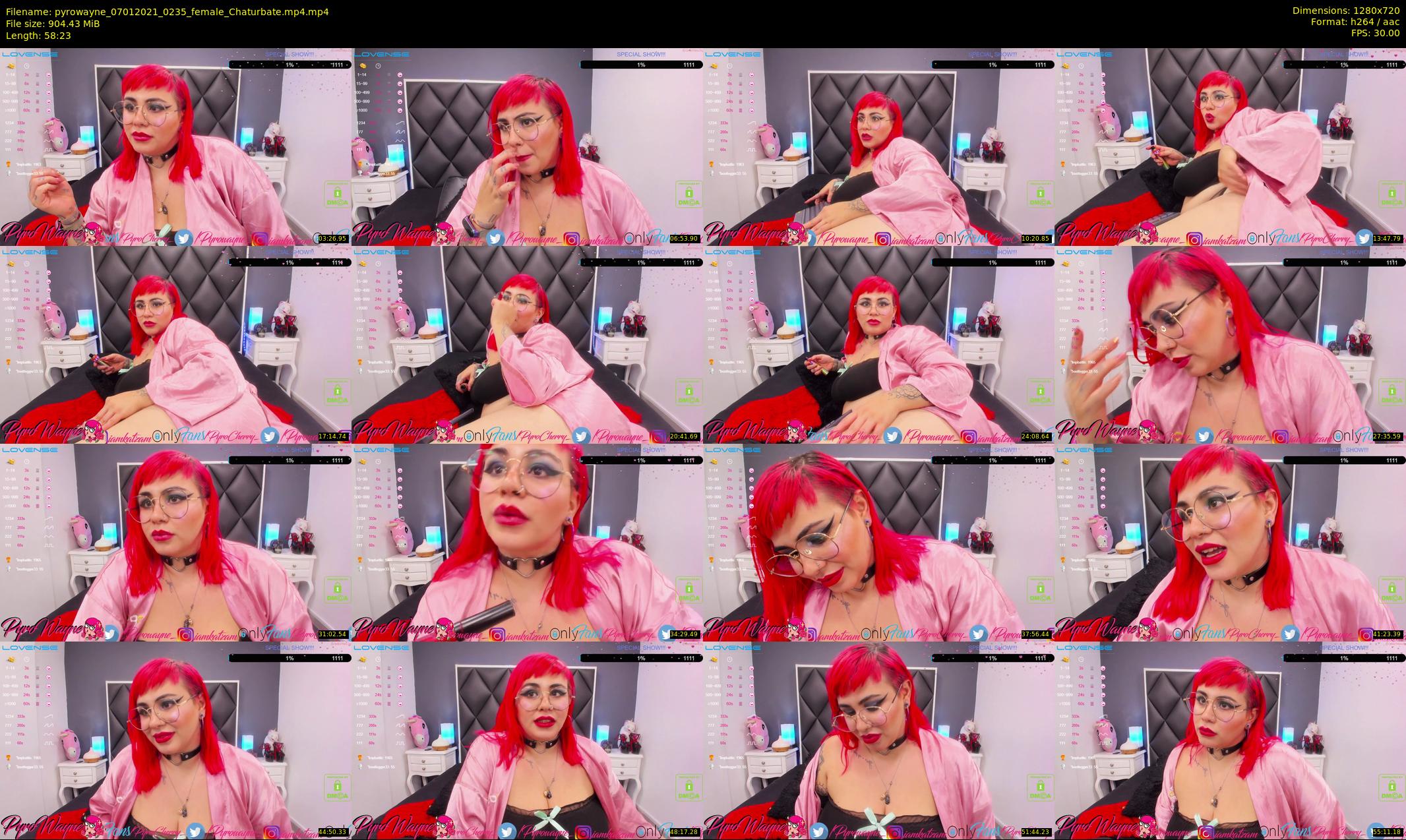 pyrowayne — 59 minute Chaturbate female cam show recording, 720p, Jan 7, 2021