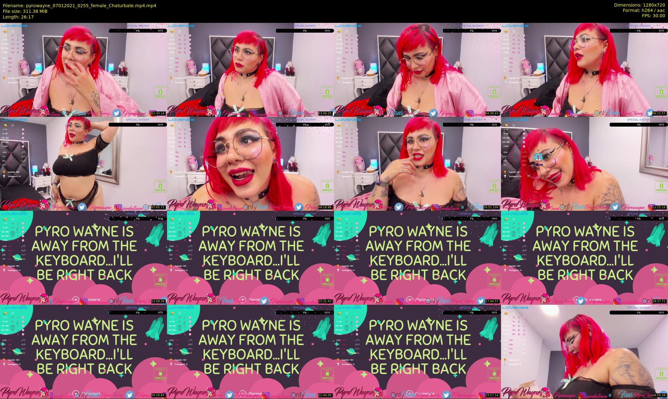 pyrowayne — 27 minute Chaturbate female cam show recording, 720p, Jan 7, 2021
