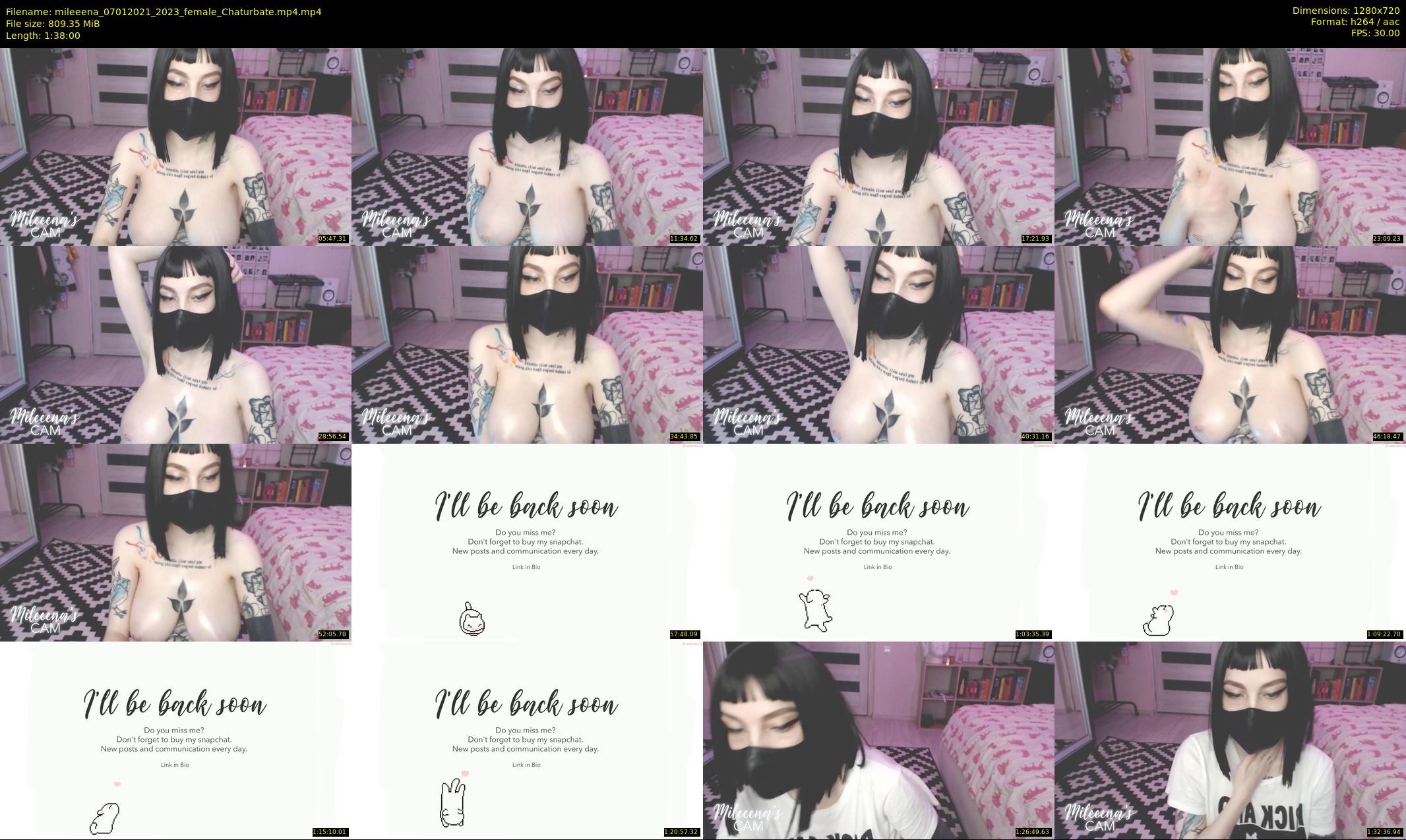 mileeena — 98 minute Chaturbate female cam show recording, 720p, Jan 7, 2021