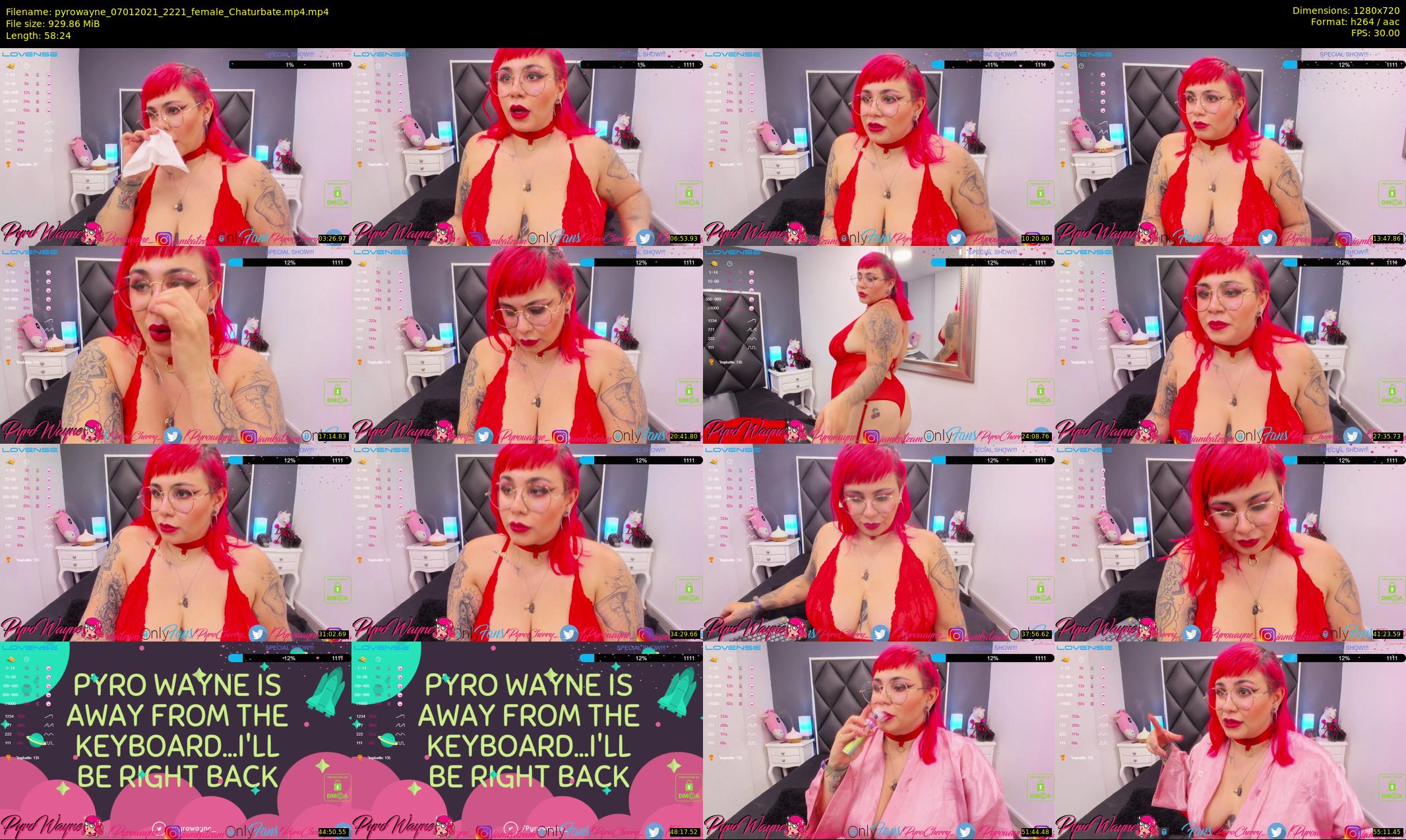 pyrowayne — 59 minute Chaturbate female cam show recording, 720p, Jan 7, 2021