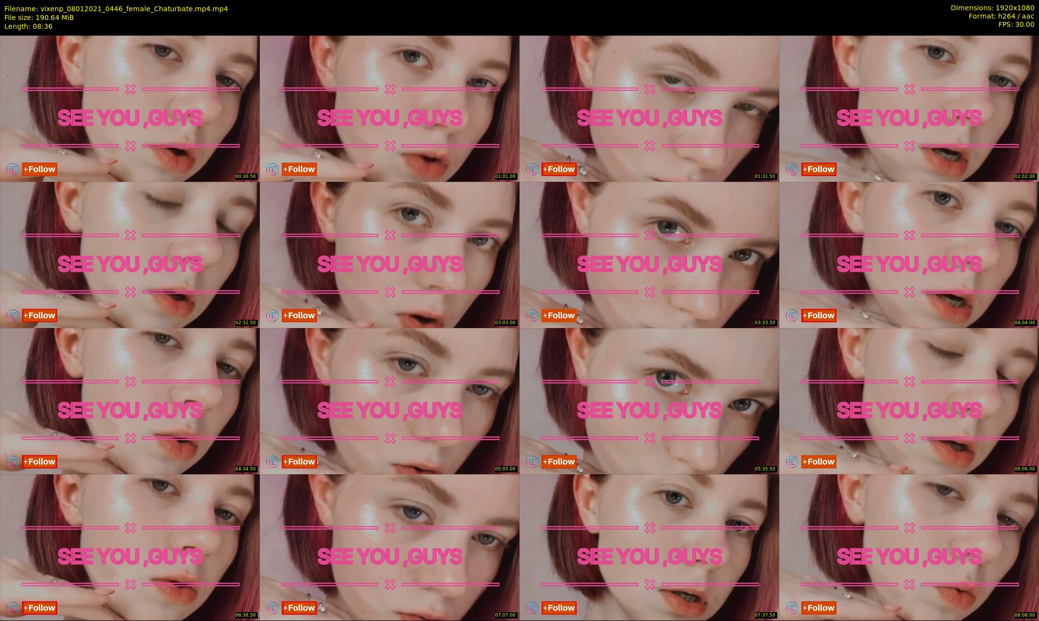 vixenp — 9 minute Chaturbate female cam show recording, 1080p, Jan 8, 2021