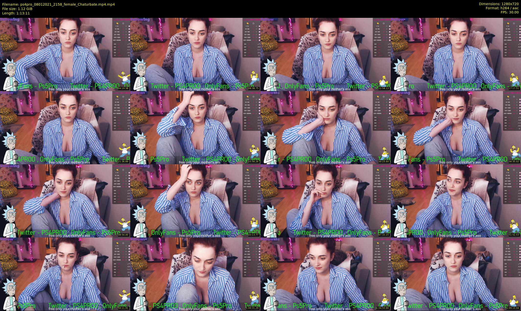 ps4pro — 74 minute Chaturbate female cam show recording, 720p, Jan 8, 2021
