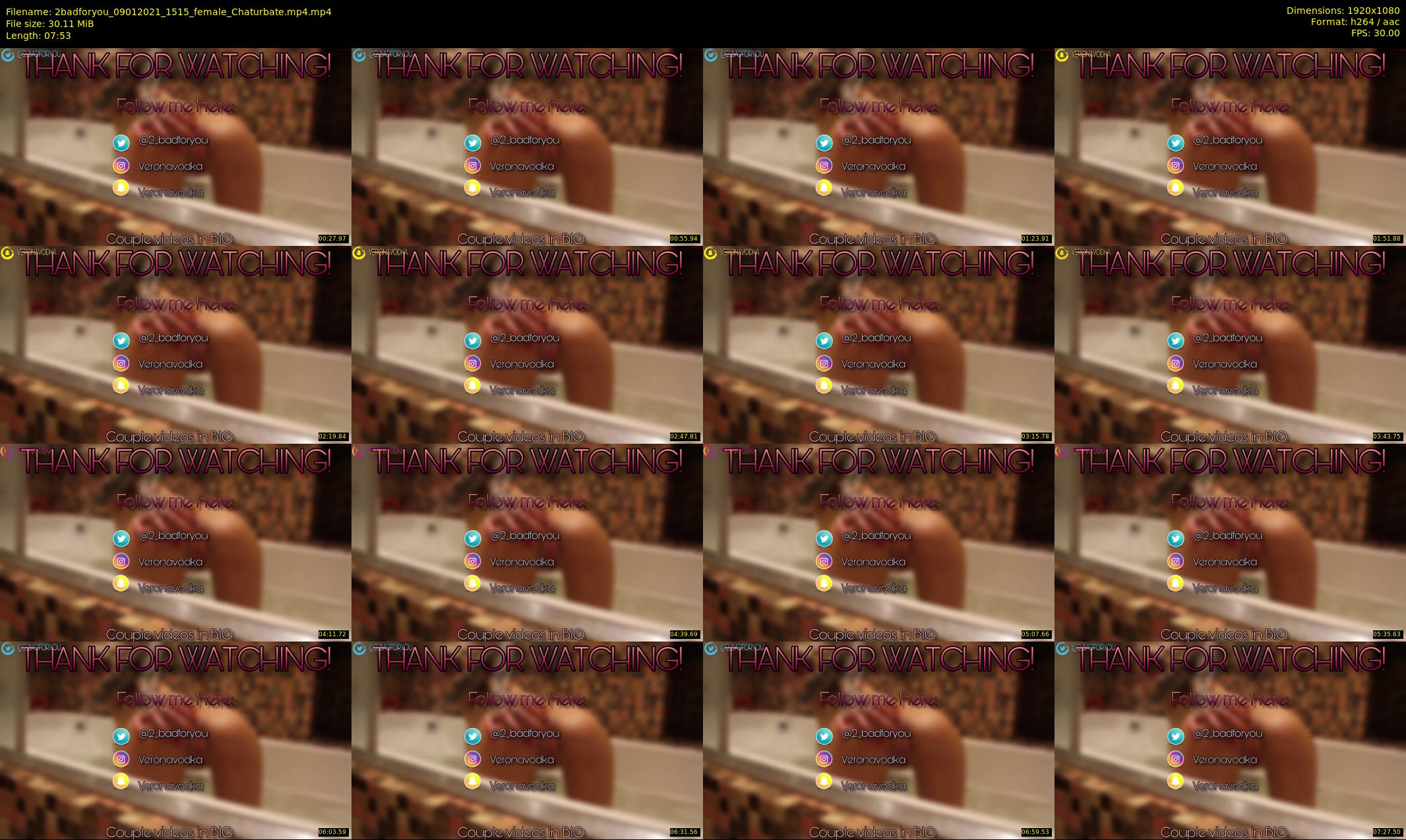 2badforyou — 8 minute Chaturbate couple cam show recording, 1080p, Jan 9, 2021