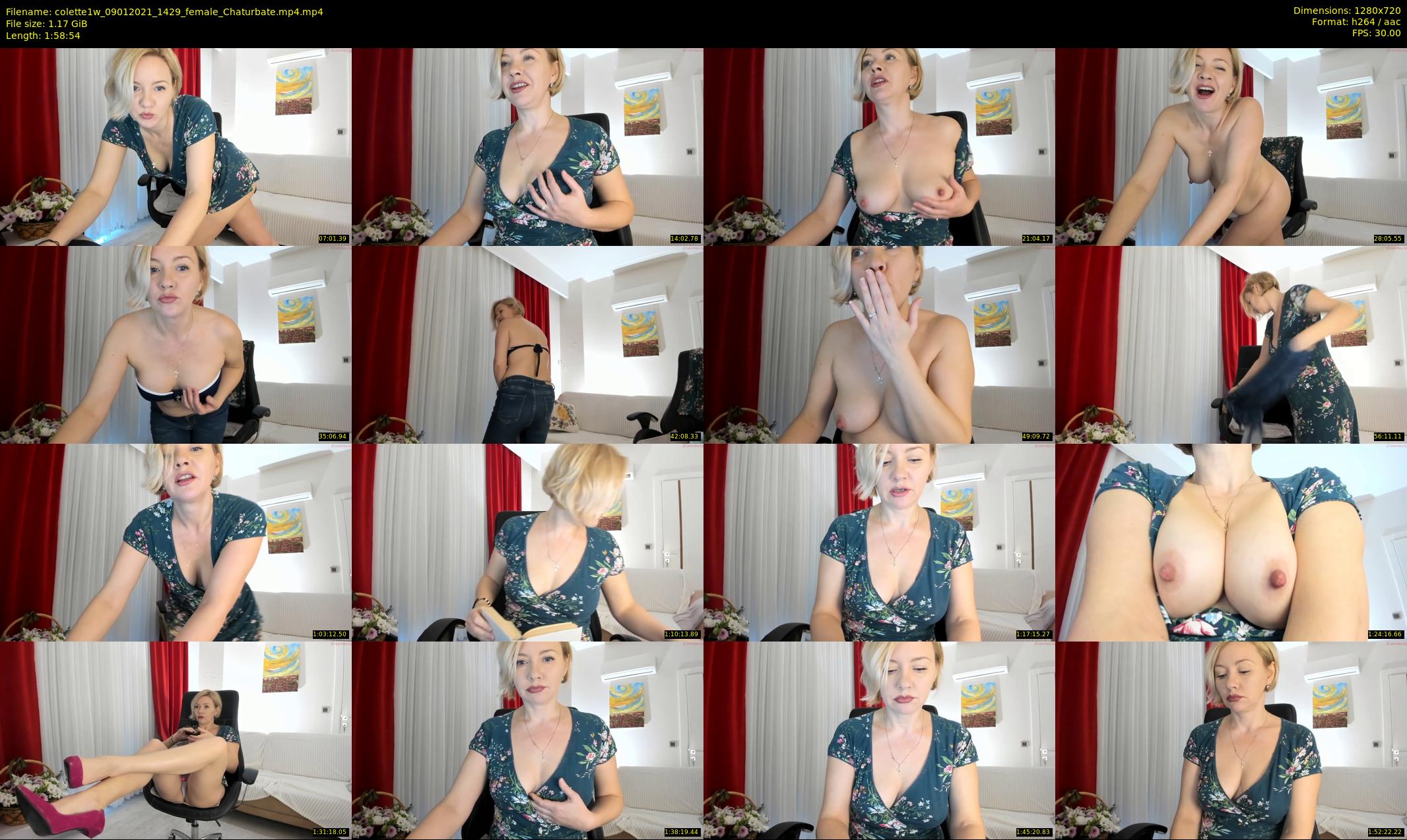colette1w — 119 minute Chaturbate female cam show recording, 720p, Jan 9, 2021