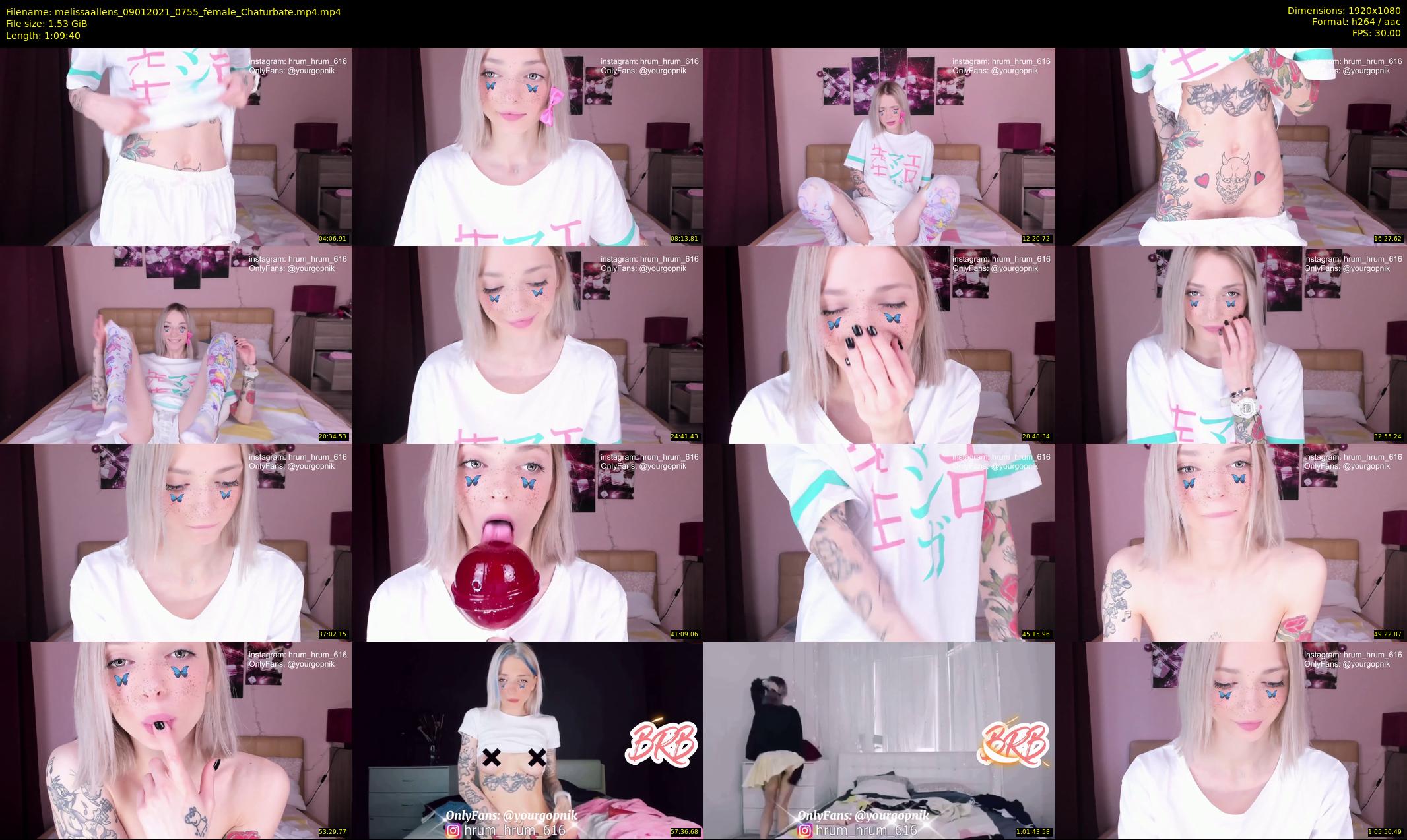 melissaallens — 70 minute Chaturbate female cam show recording, 1080p, Jan 9, 2021