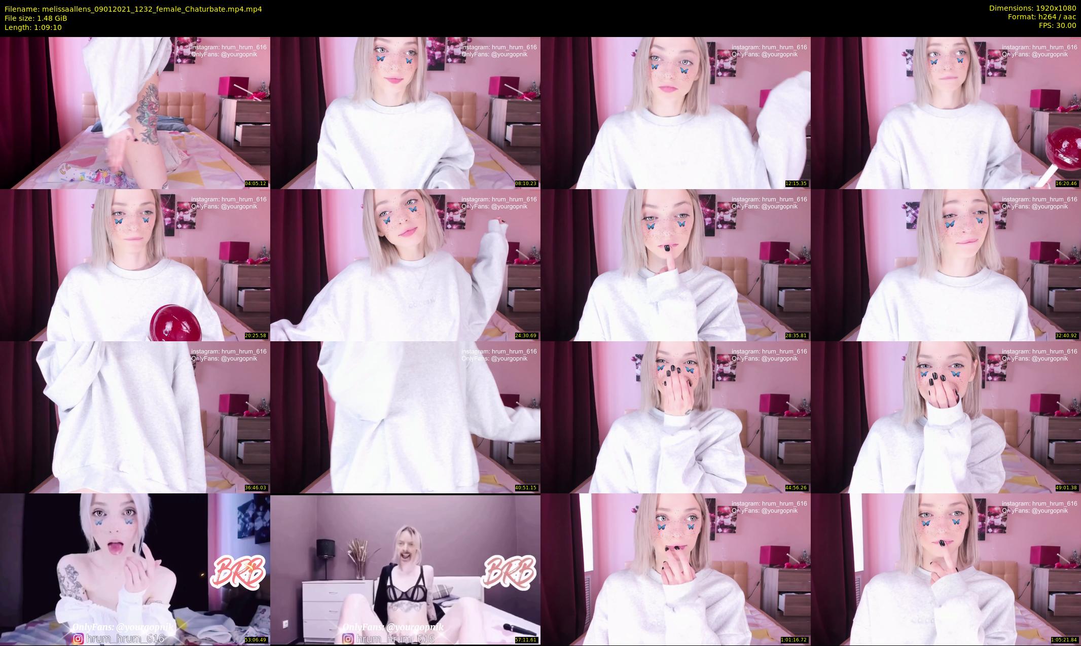 melissaallens — 70 minute Chaturbate female cam show recording, 1080p, Jan 9, 2021