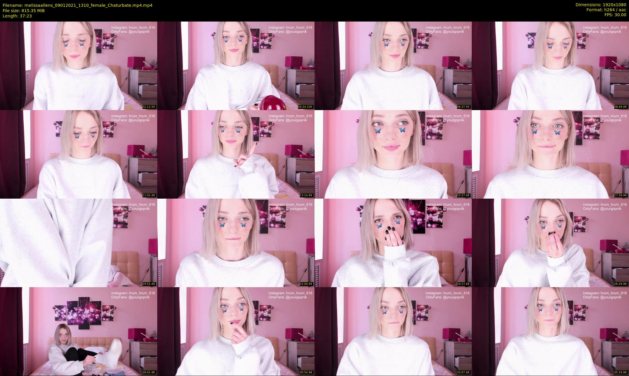 melissaallens — 38 minute Chaturbate female cam show recording, 1080p, Jan 9, 2021