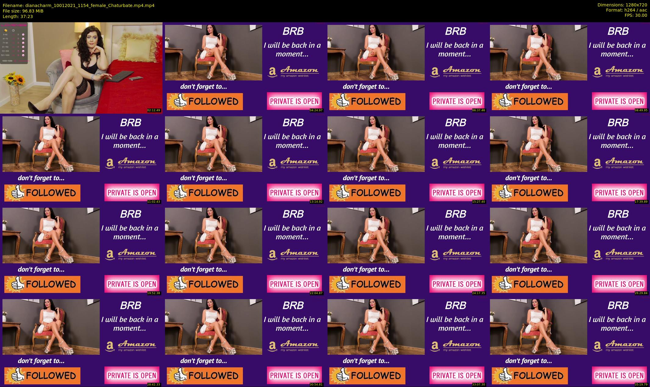 dianacharm — 38 minute Chaturbate female cam show recording, 720p, Jan 10, 2021