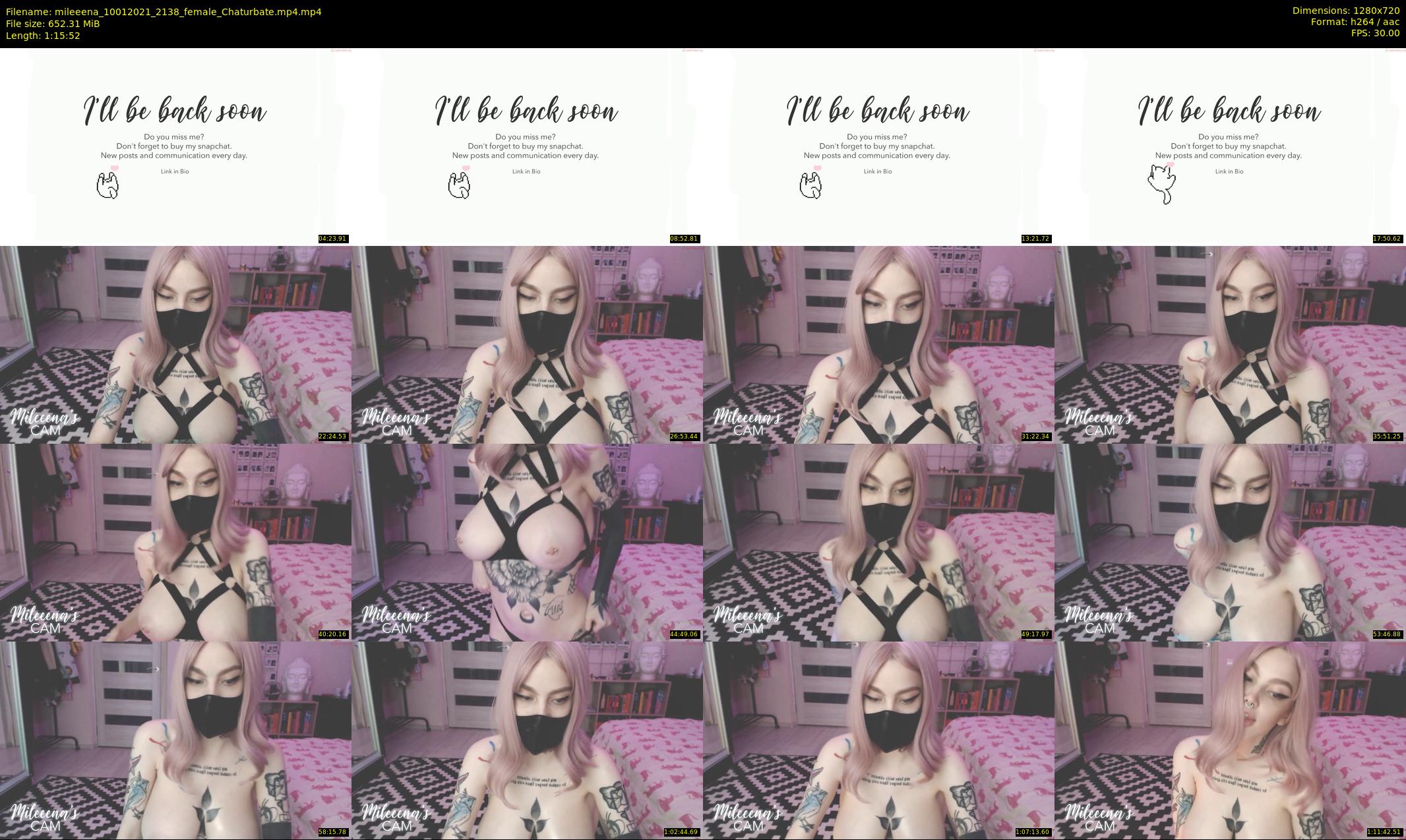 mileeena — 76 minute Chaturbate female cam show recording, 720p, Jan 10, 2021