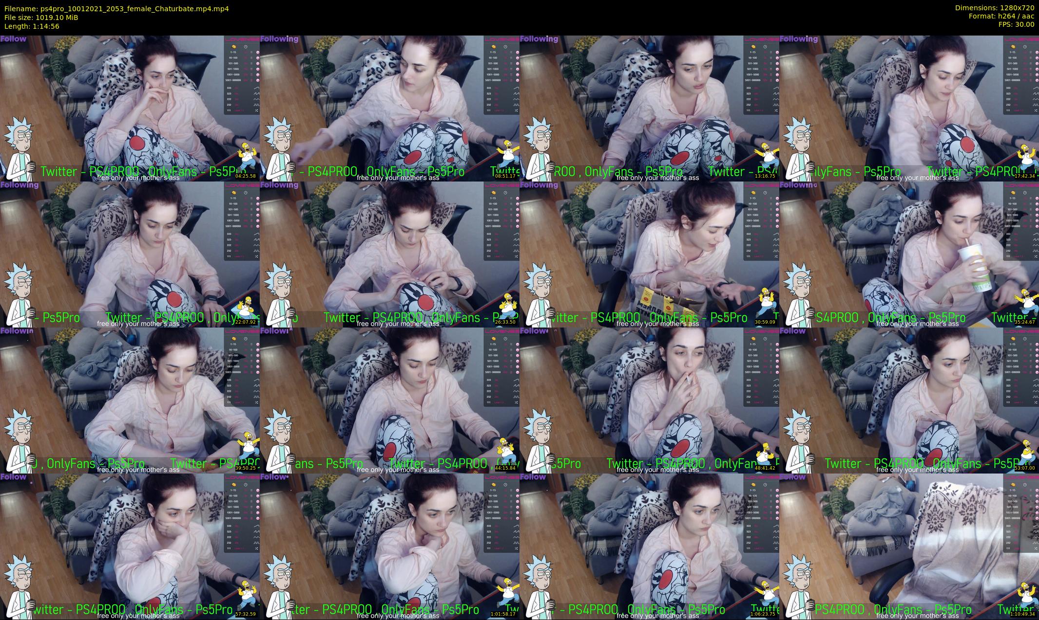 ps4pro — 75 minute Chaturbate female cam show recording, 720p, Jan 10, 2021