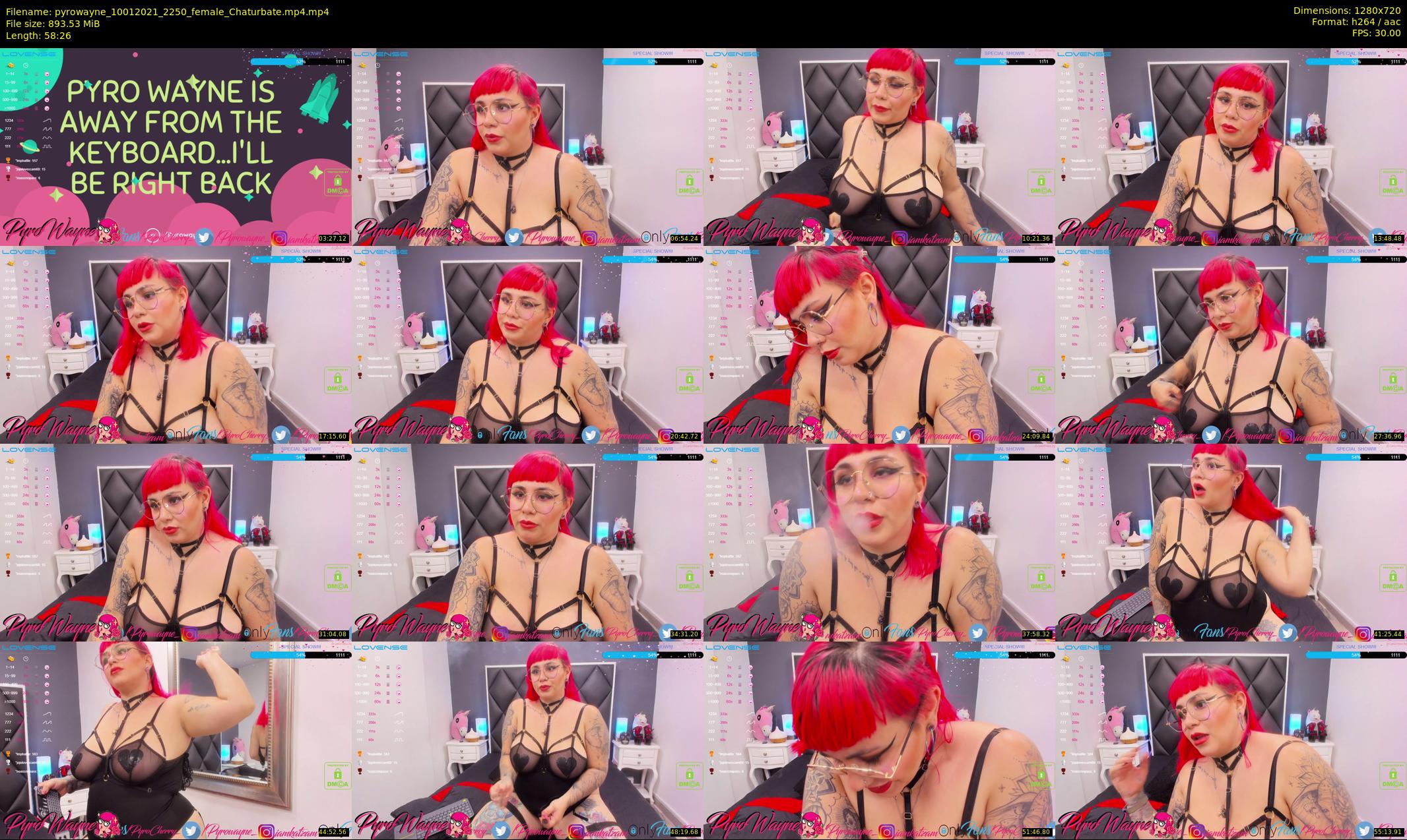 pyrowayne — 59 minute Chaturbate female cam show recording, 720p, Jan 10, 2021