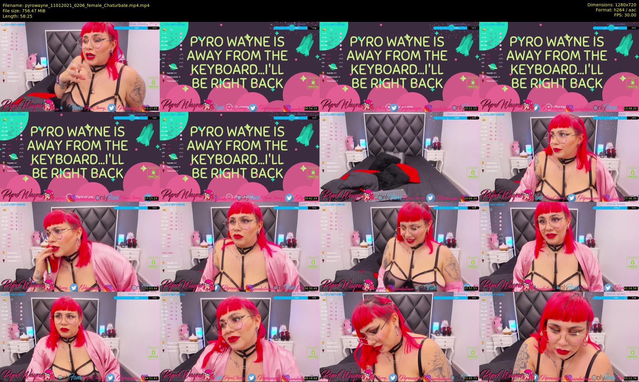 pyrowayne — 59 minute Chaturbate female cam show recording, 720p, Jan 11, 2021