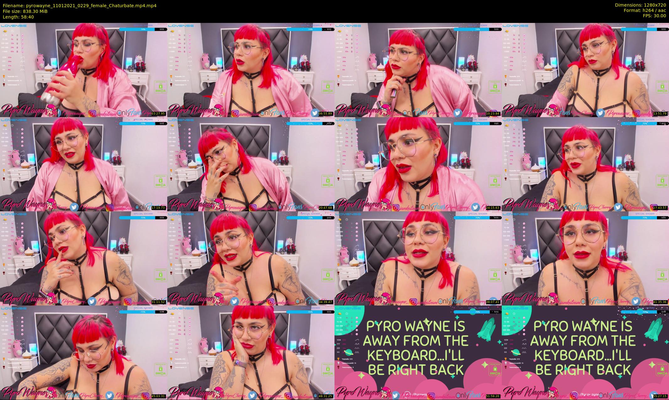 pyrowayne — 59 minute Chaturbate female cam show recording, 720p, Jan 11, 2021