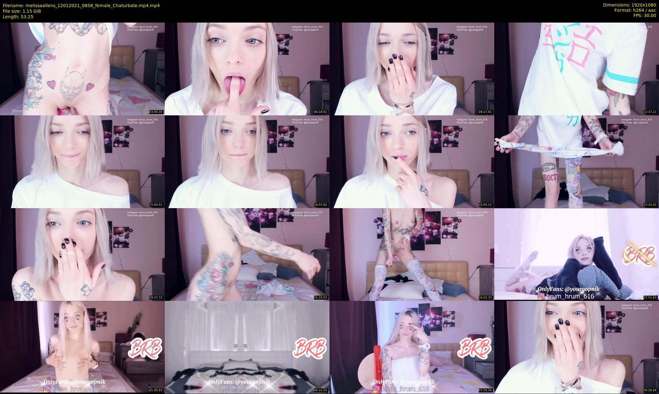 melissaallens — 54 minute Chaturbate female cam show recording, 1080p, Jan 12, 2021