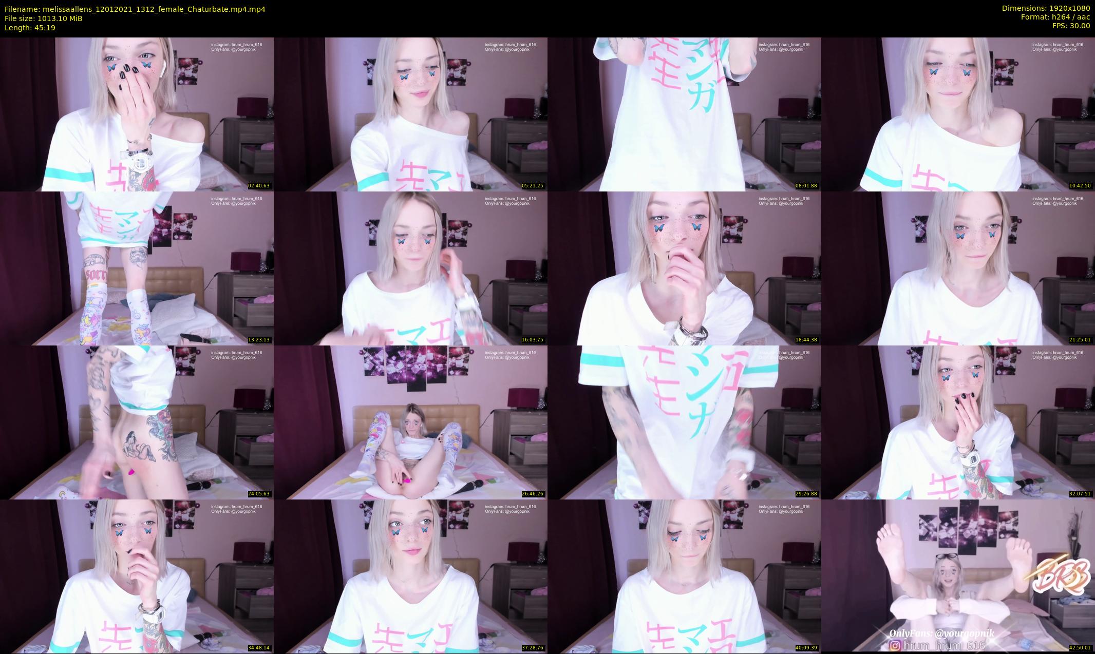 melissaallens — 46 minute Chaturbate female cam show recording, 1080p, Jan 12, 2021
