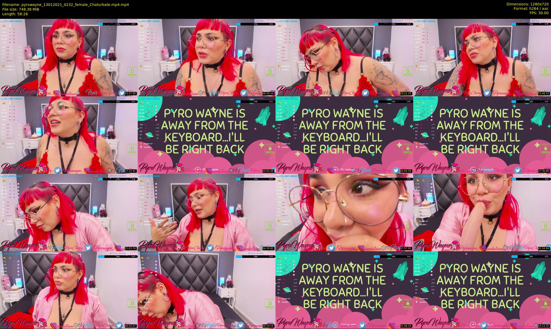 pyrowayne — 59 minute Chaturbate female cam show recording, 720p, Jan 13, 2021