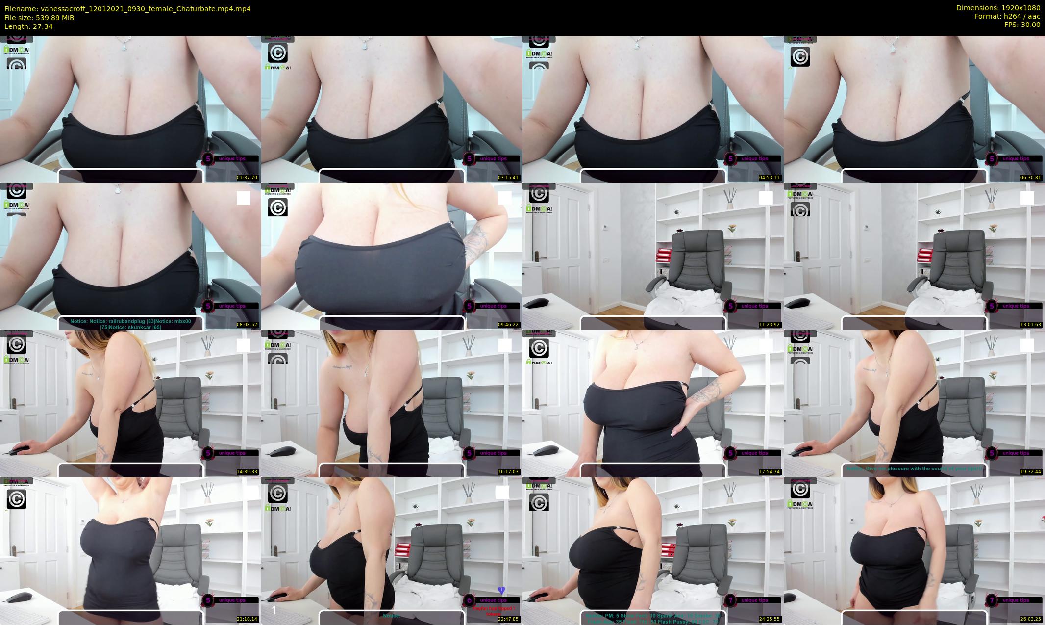 vanessacroft — 28 minute Chaturbate female cam show recording, 1080p, Jan 12, 2021