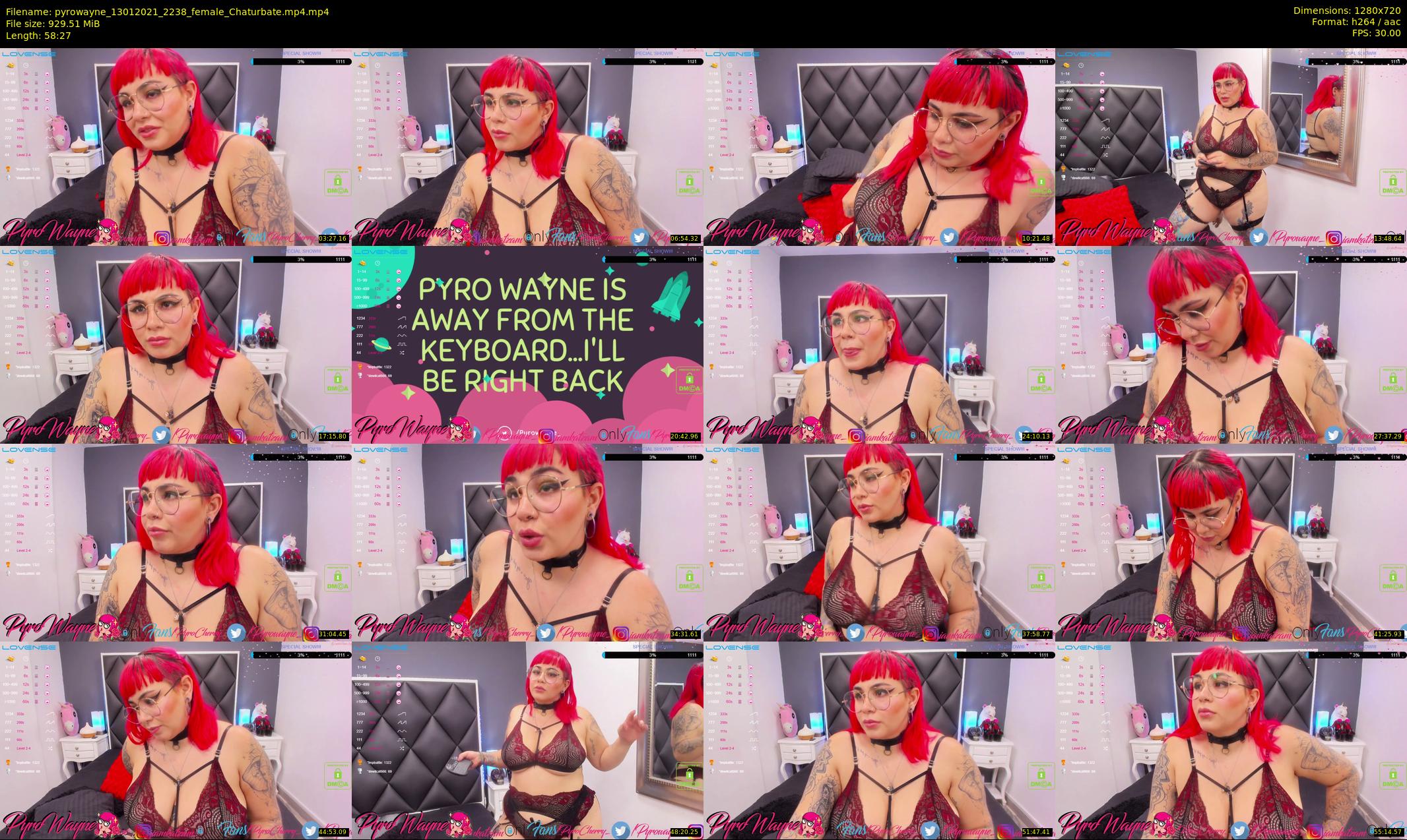 pyrowayne — 59 minute Chaturbate female cam show recording, 720p, Jan 13, 2021