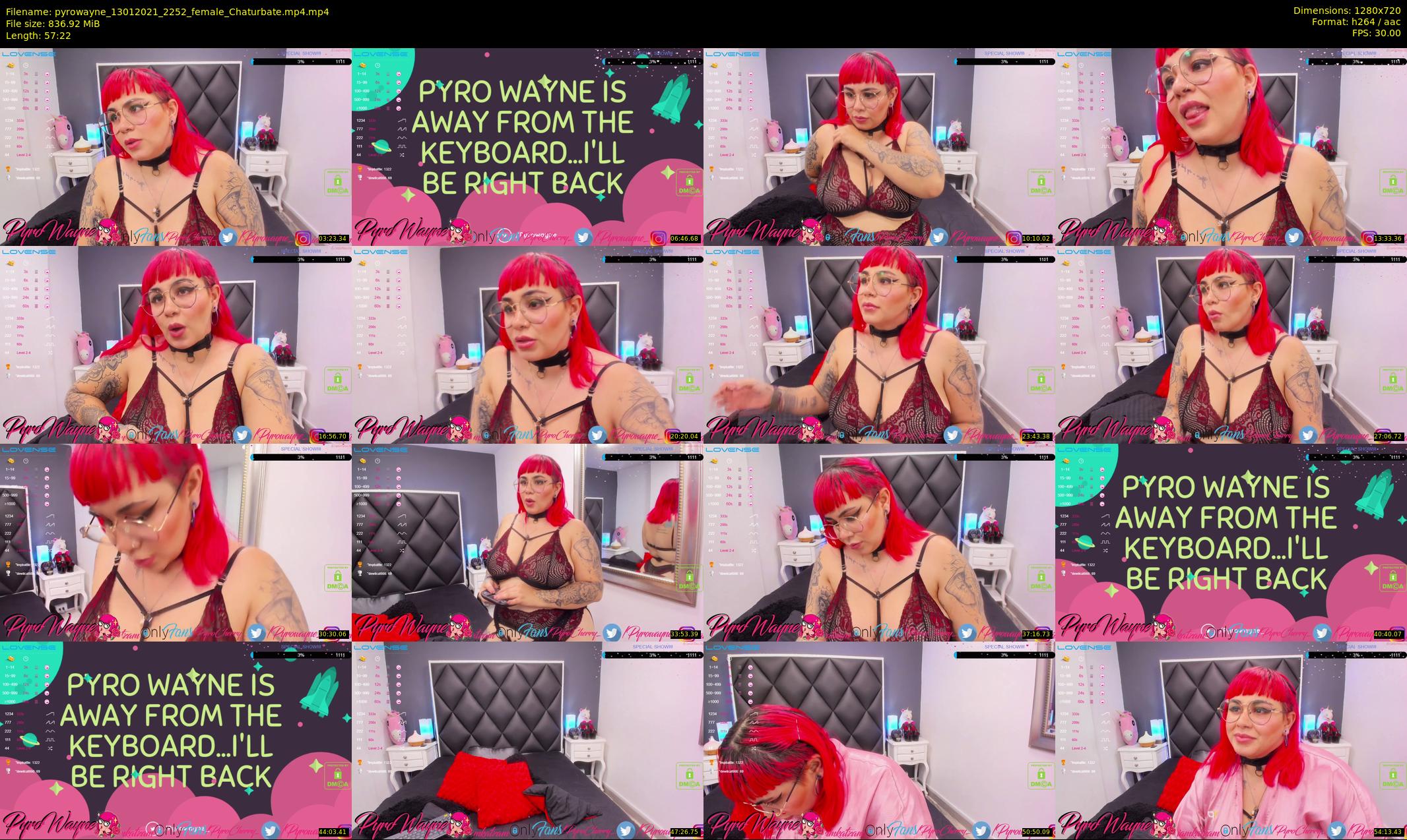 pyrowayne — 58 minute Chaturbate female cam show recording, 720p, Jan 13, 2021