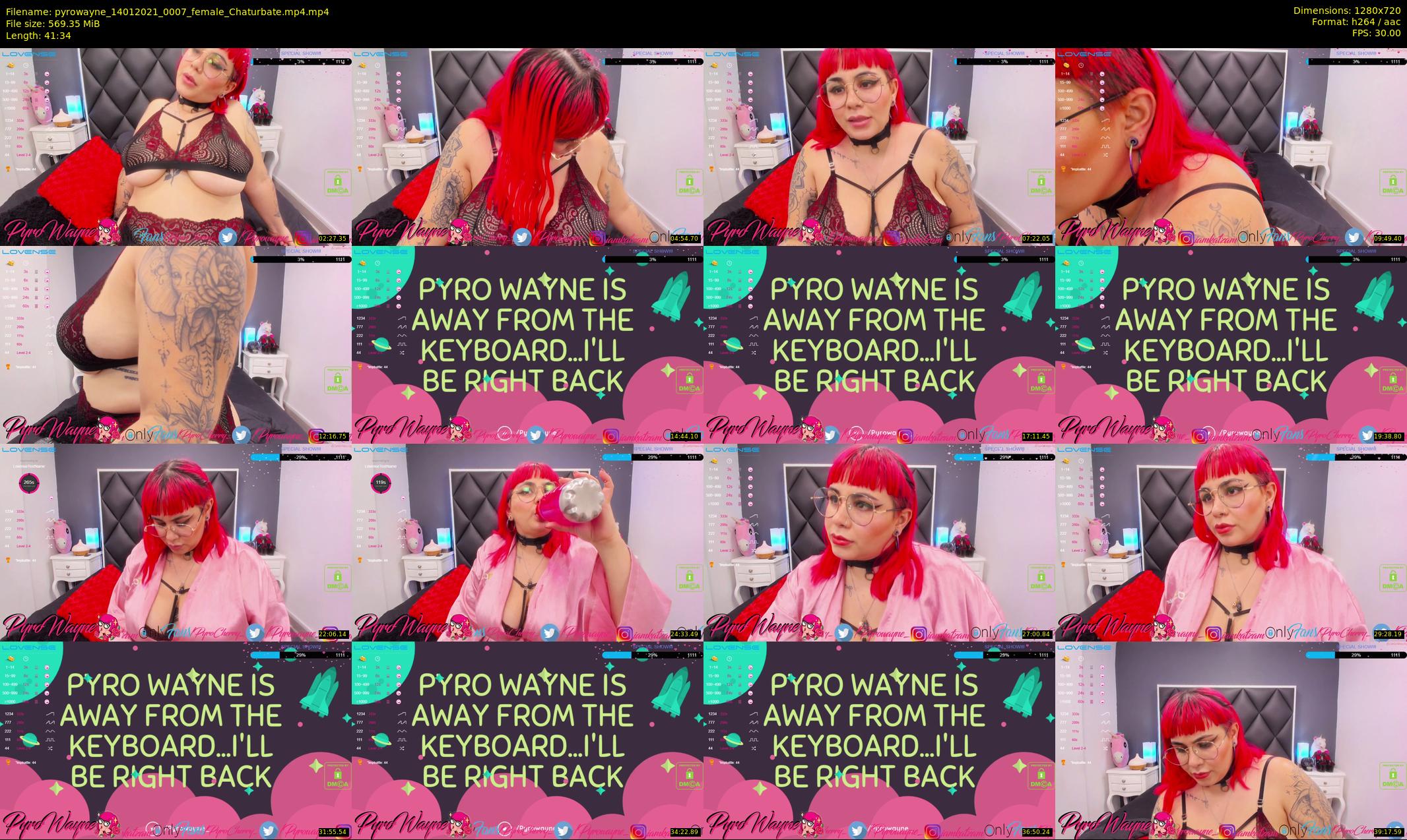 pyrowayne — 42 minute Chaturbate female cam show recording, 720p, Jan 14, 2021