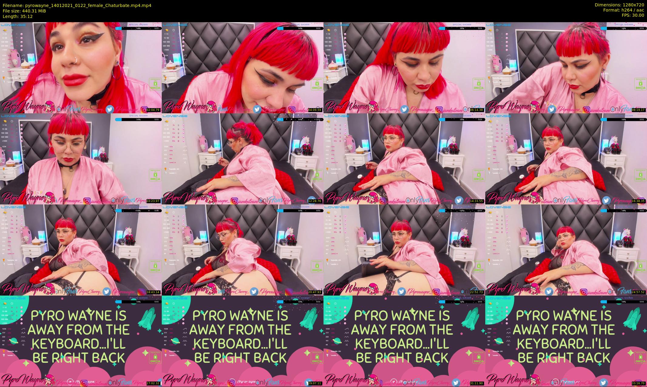 pyrowayne — 36 minute Chaturbate female cam show recording, 720p, Jan 14, 2021