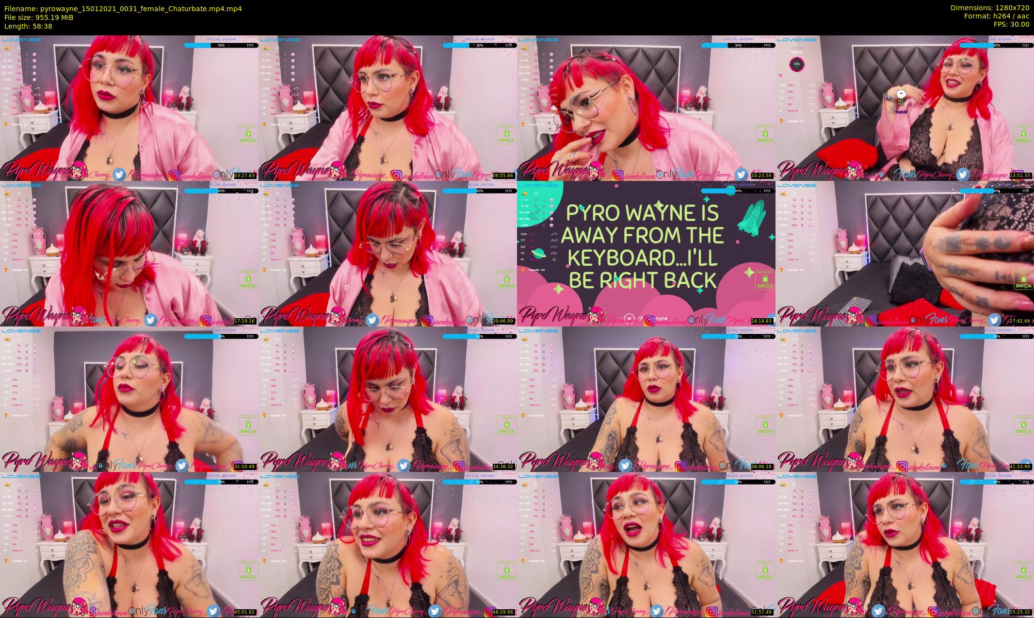 pyrowayne — 59 minute Chaturbate female cam show recording, 720p, Jan 15, 2021