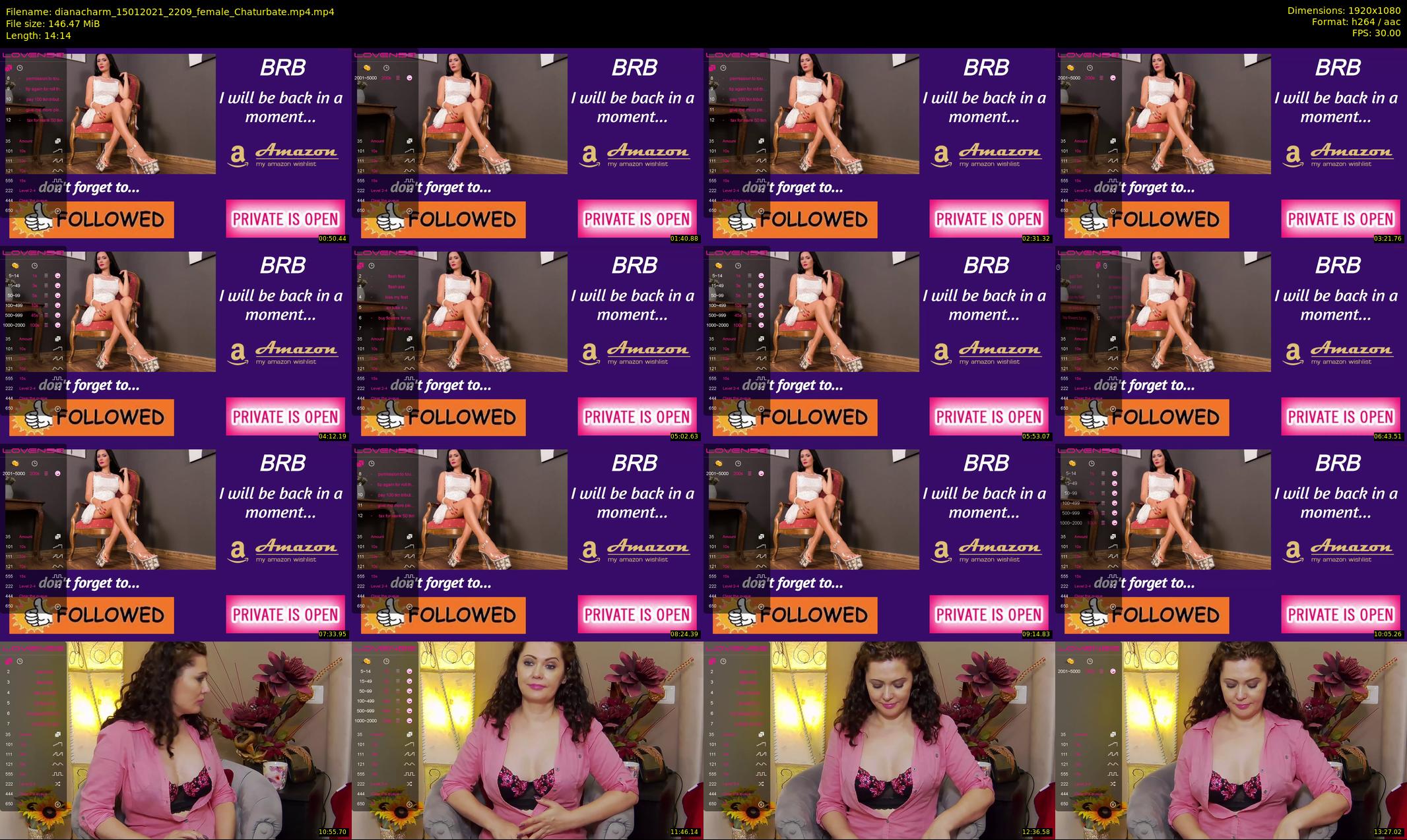 dianacharm — 15 minute Chaturbate female cam show recording, 1080p, Jan 15, 2021