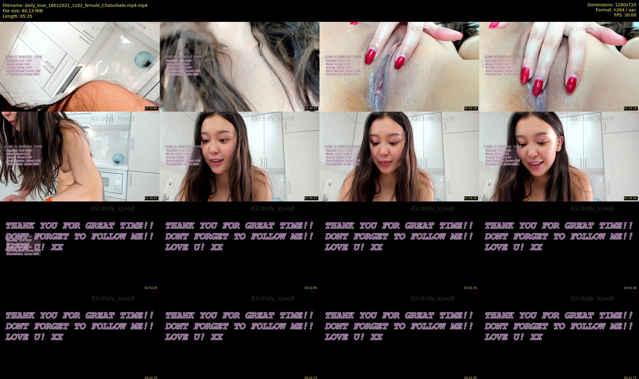 daily_love — 6 minute Chaturbate female cam show recording, 720p, Jan 16, 2021